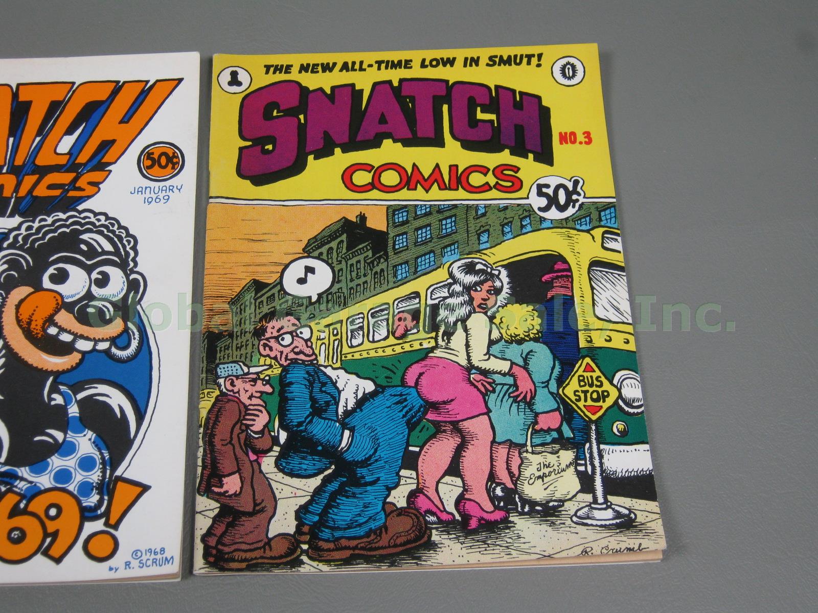 Rare Vtg Snatch Comics #1 1968 #2 1969 #3 Underground Comix R Robert Crumb Lot 3