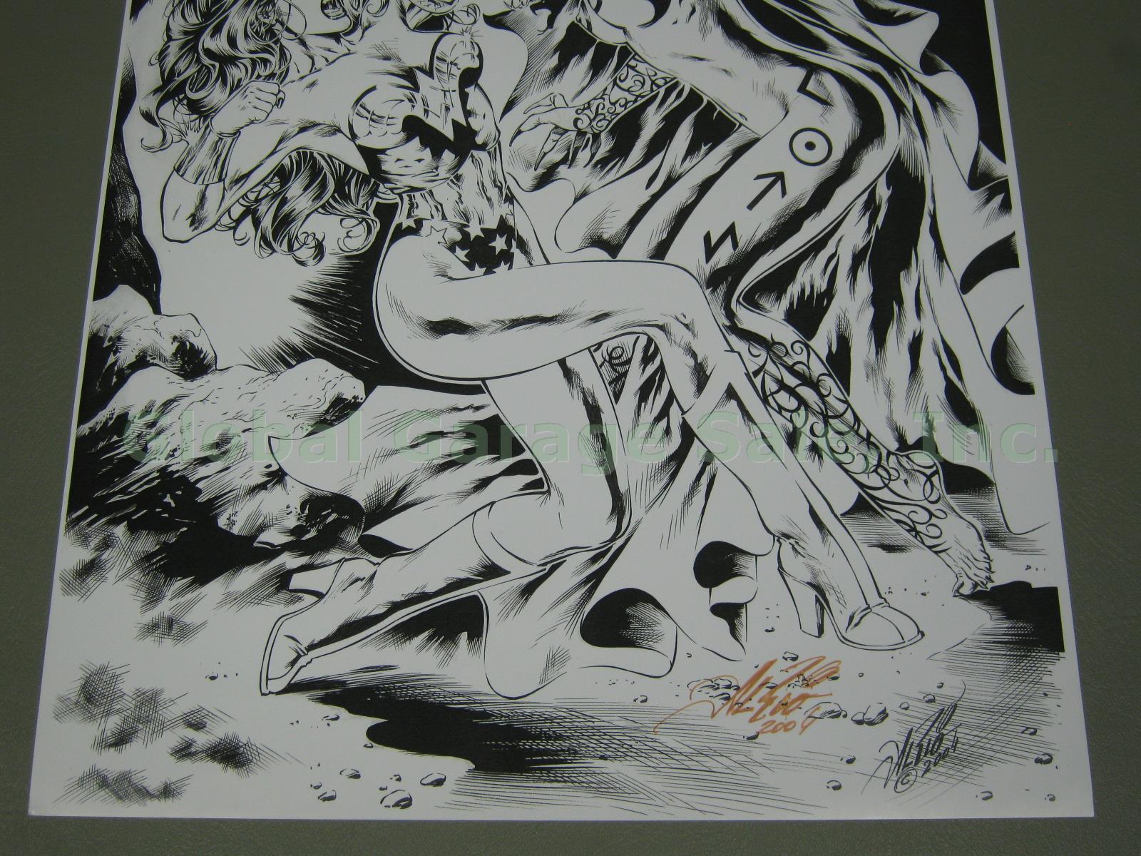 Rare Al Rio 2004 Wonder Woman vs Medusa Hand Signed Comic Book Art Print Poster 4