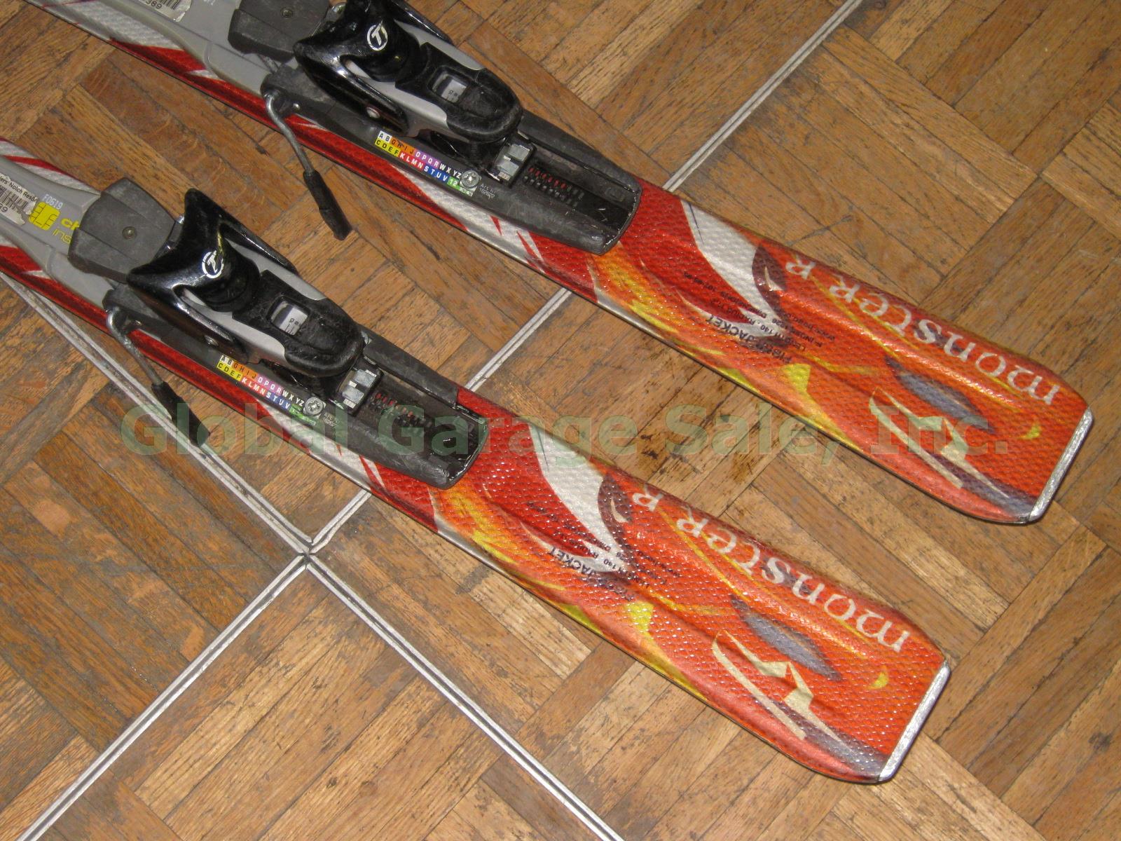 Head Monster 140 cm Downhill Skis W/ Tyrolia SP 100 Full Diagonal Bindings Used 1