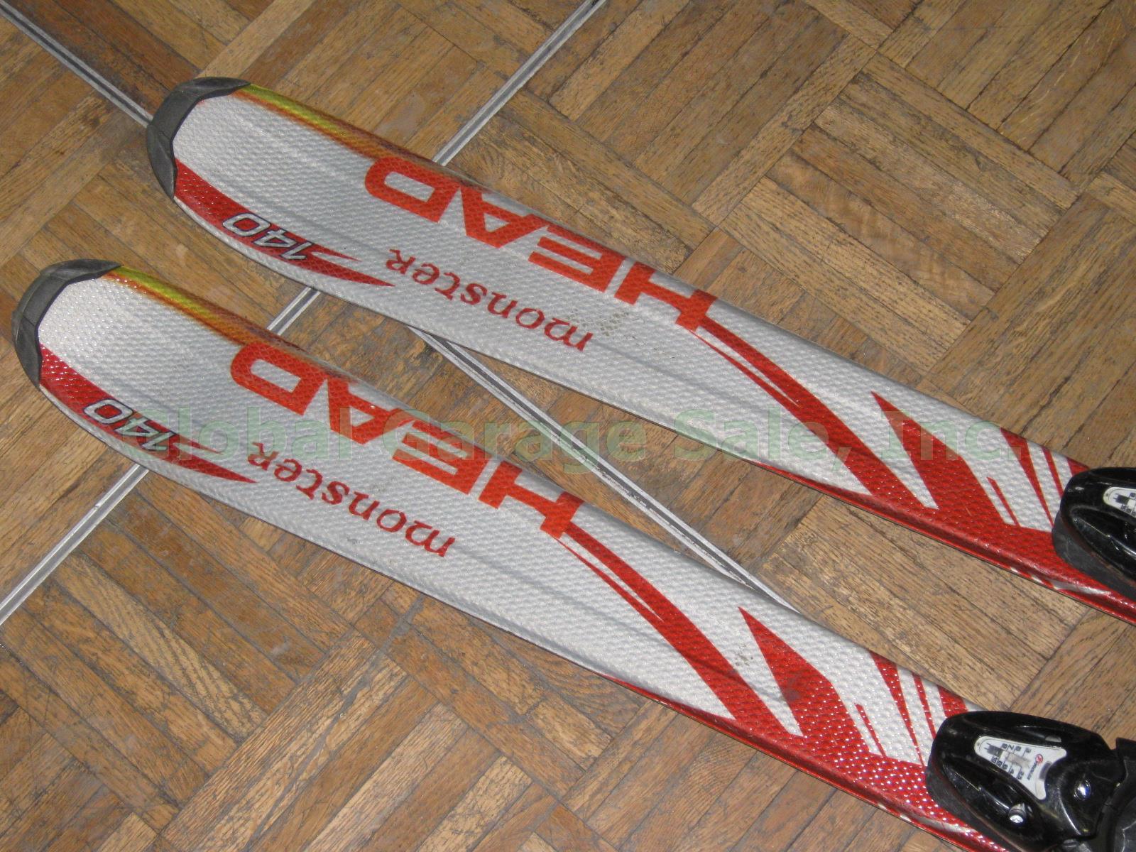 Head Monster 140 cm Downhill Skis W/ Tyrolia SP 100 Full Diagonal Bindings Used 3