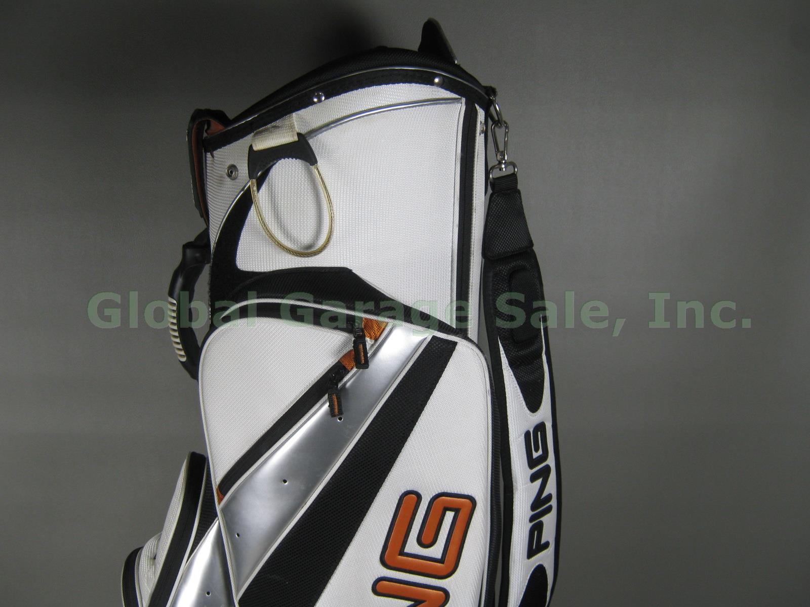 Ping Outlander Golf Cart Bag 10 Dividers Lightly Used White/Black/Orange No Res! 1