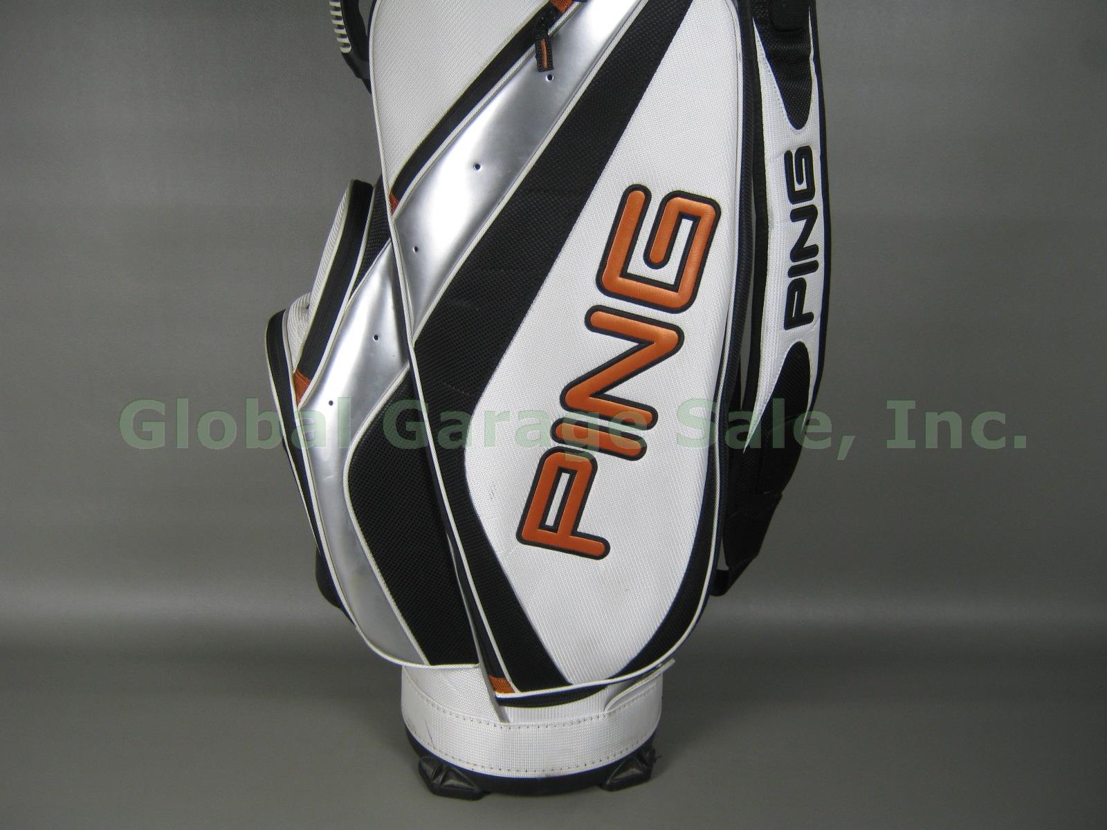 Ping Outlander Golf Cart Bag 10 Dividers Lightly Used White/Black/Orange No Res! 2