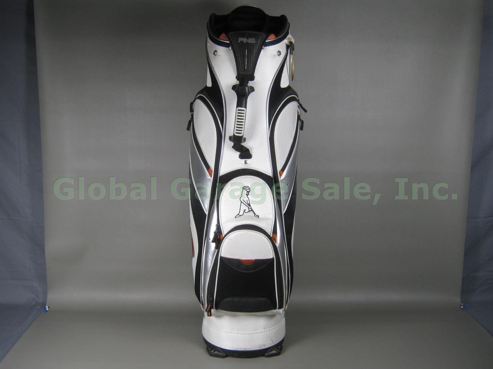 Ping Outlander Golf Cart Bag 10 Dividers Lightly Used White/Black/Orange No Res! 3