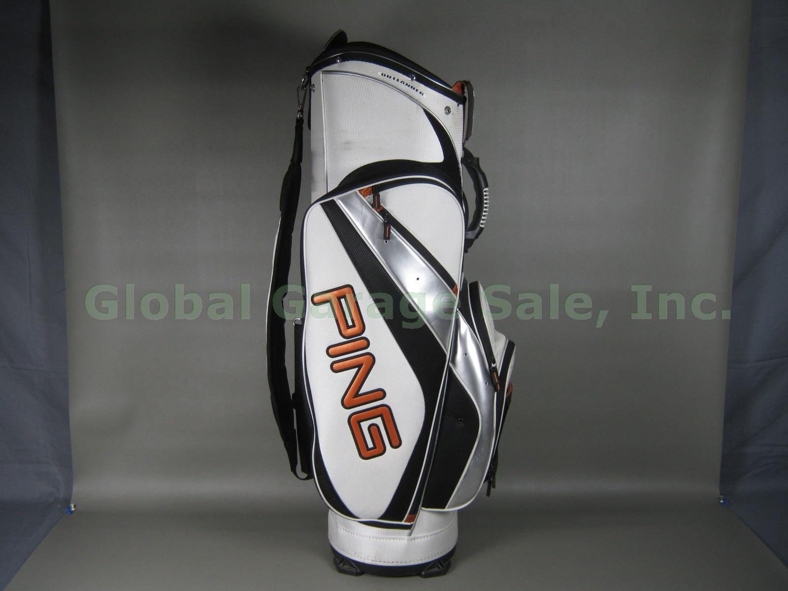 Ping Outlander Golf Cart Bag 10 Dividers Lightly Used White/Black/Orange No Res! 4