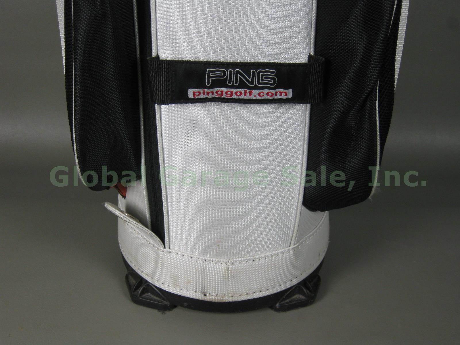 Ping Outlander Golf Cart Bag 10 Dividers Lightly Used White/Black/Orange No Res! 7