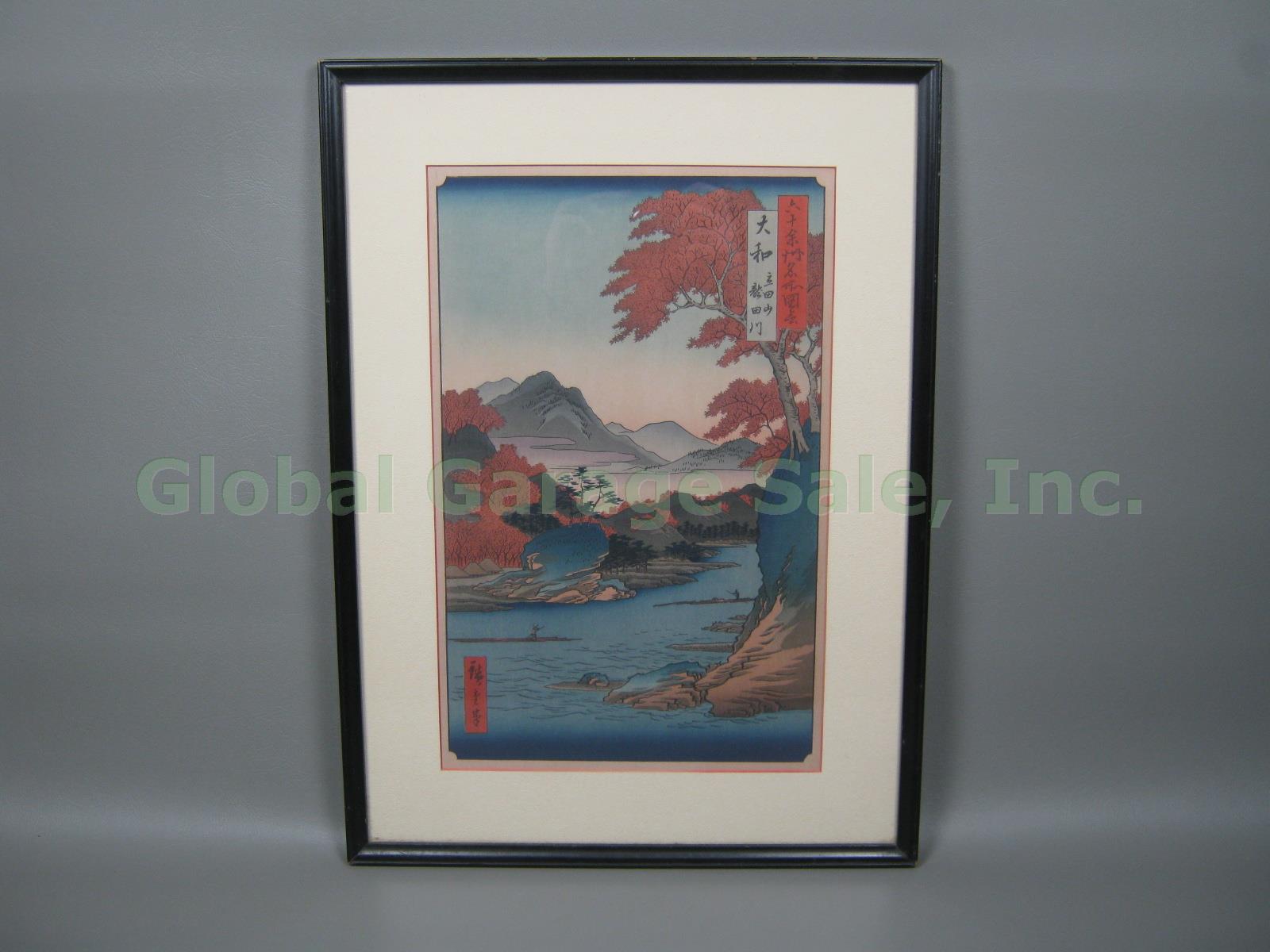 Vtg Japanese Print Tatsuta River Yamato Province Utagawa Or Ando Hiroshige Japan