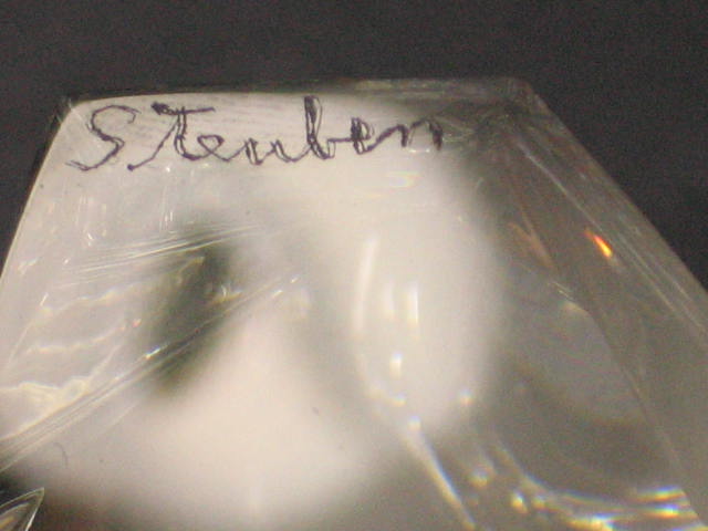 Vintage Steuben Glass Crystal Signed Bald Eagle Bird NR 9