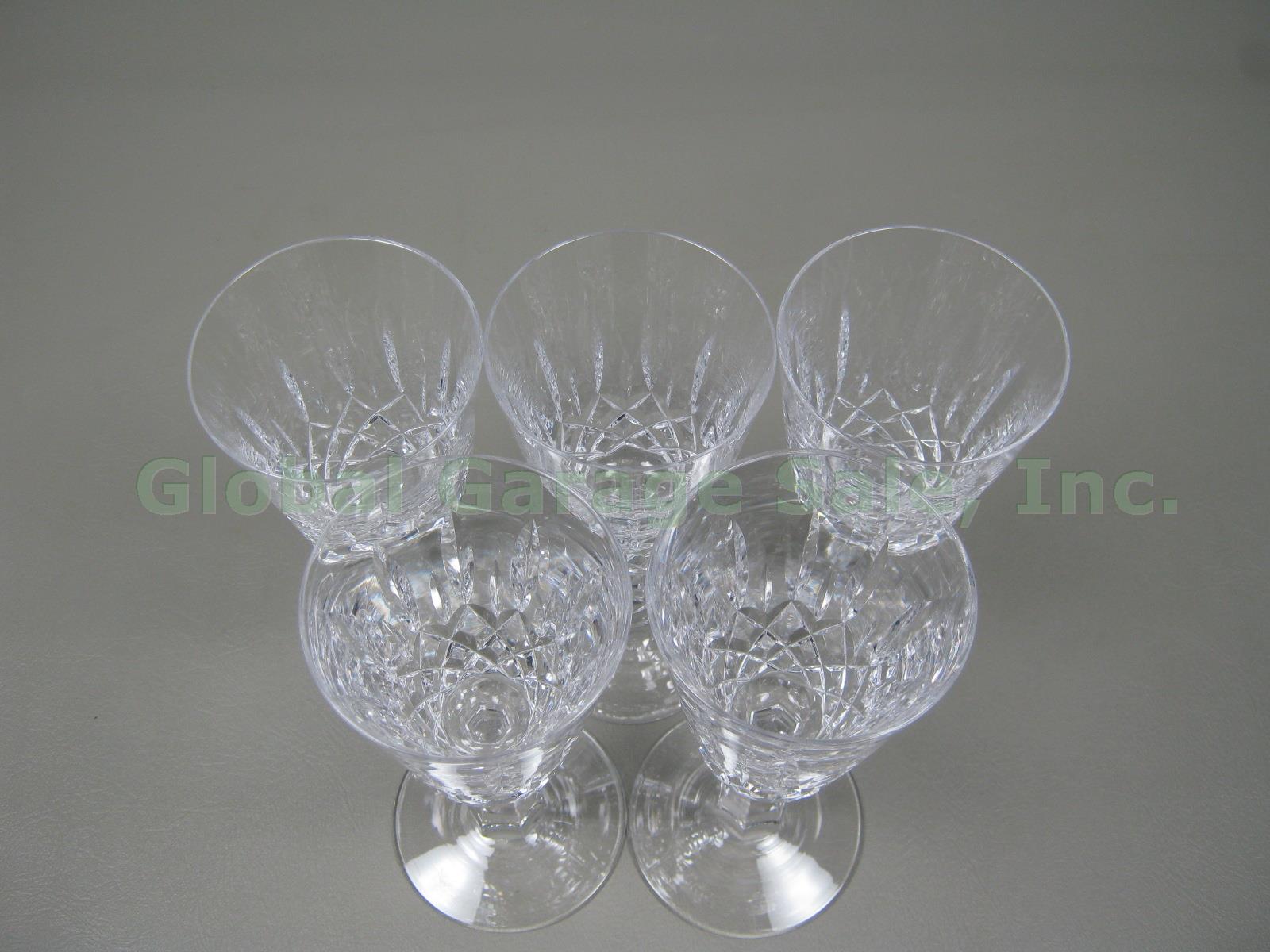 5 Vtg Galway Cut Lead Irish Crystal Red White Wine Water Glasses Goblets 7-3/8" 1