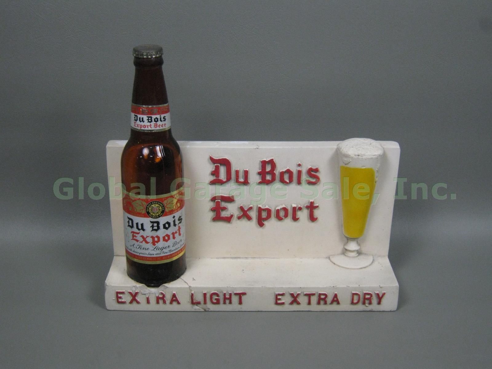 Vtg Du Bois Export Extra Light Dry Beer Bottle Plaster Sign Man Cave Bar 12" W