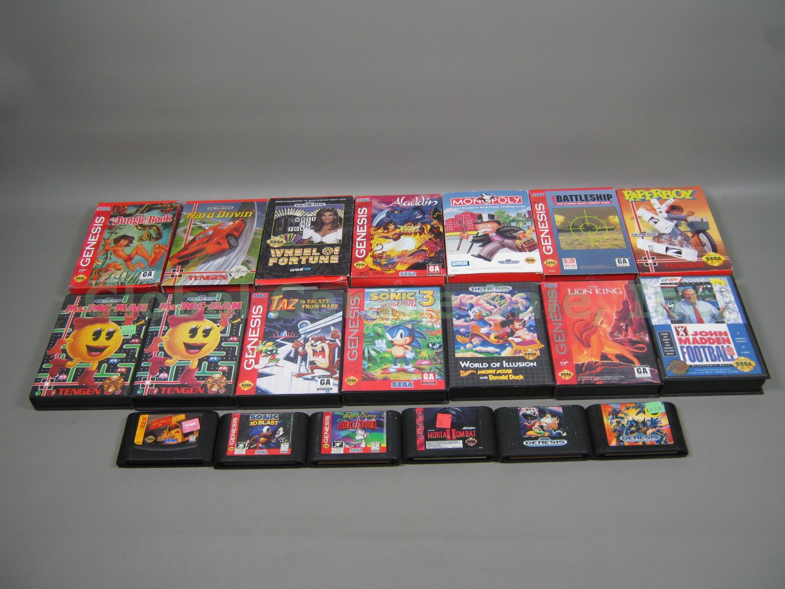 20 Sega Genesis Game Lot Mortal Kombat X Men Sonic Hedgehog 32X Boxes Cases + NR