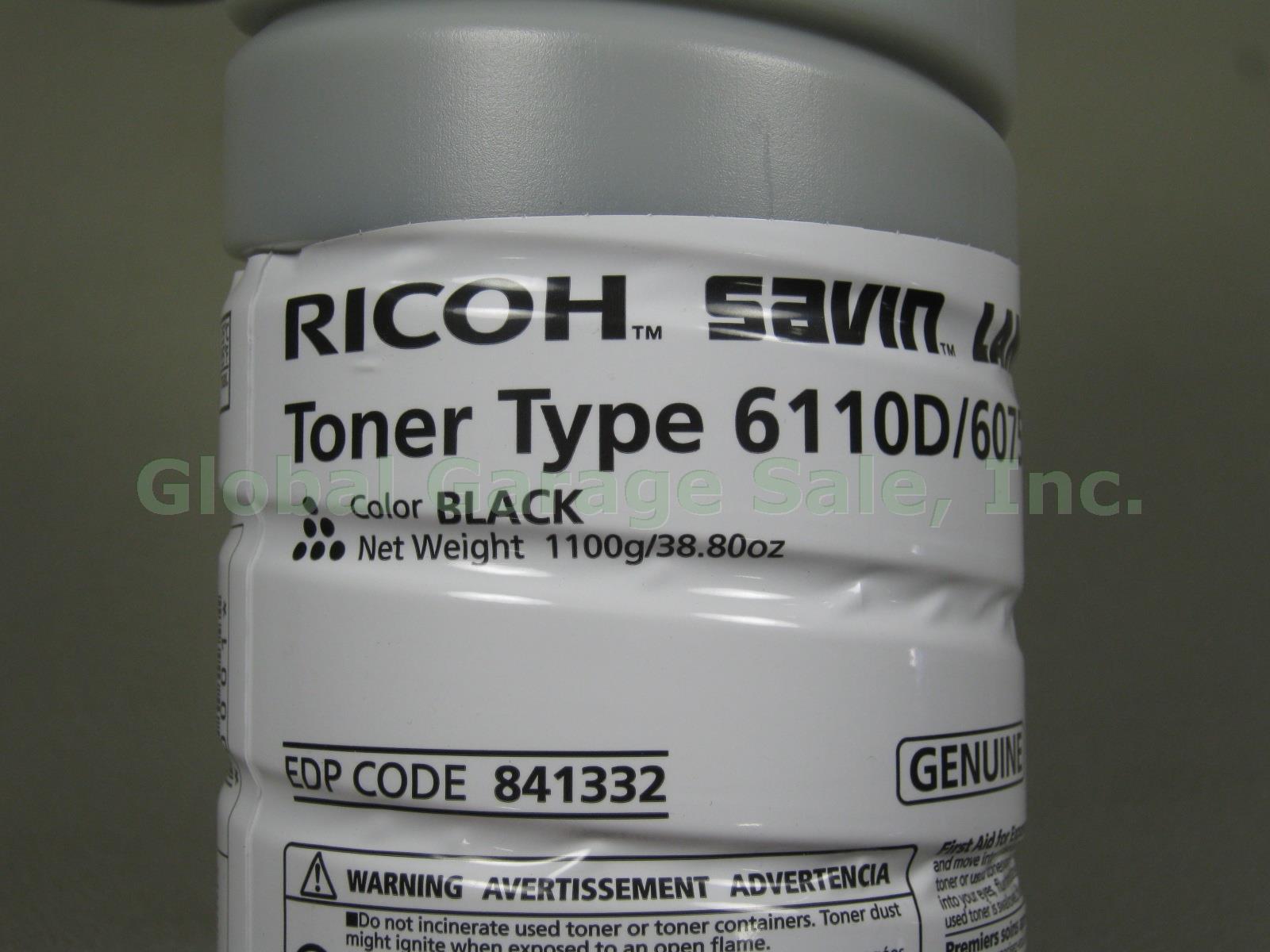 4 New Ricoh Savin Lanier Toner Type 6110D 6075 Black Bottle EDP Code 841332 Lot 1