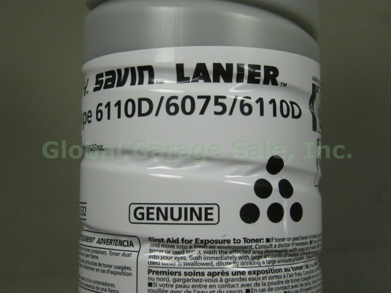 4 New Ricoh Savin Lanier Toner Type 6110D 6075 Black Bottle EDP Code 841332 Lot 2
