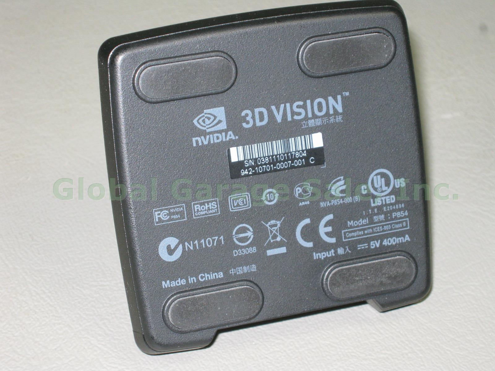 Nvidia GeForce 3D Vision Wireless Active Shutter Glasses Kit P854 W/ IR Emitter 5
