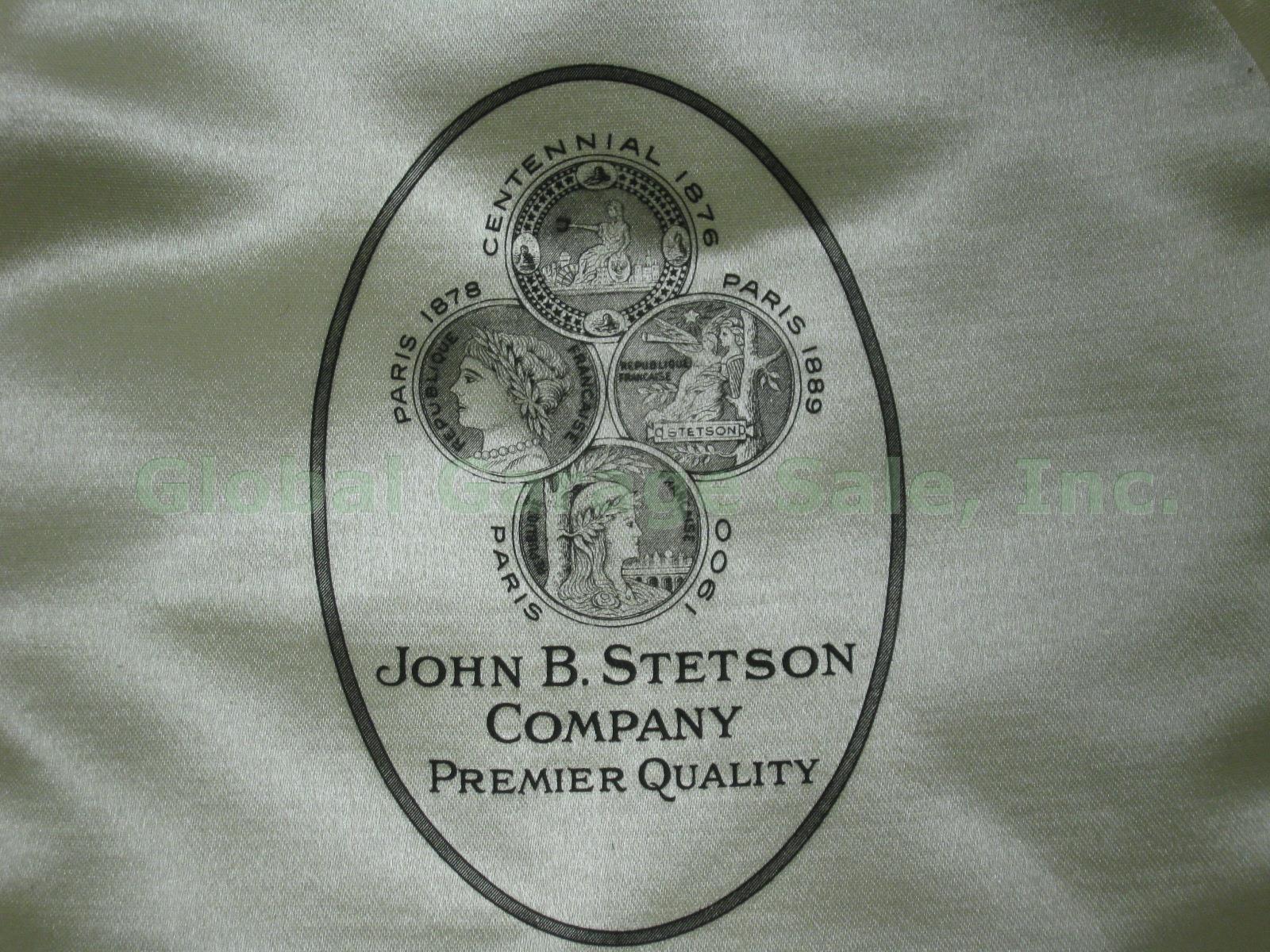 Mens Vtg Antique John B Stetson Black Felt Bowler Derby Hat 7 1/8 NO RESERVE BID 4