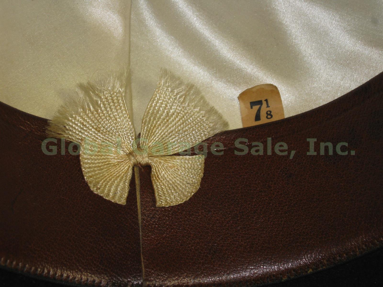 Mens Vtg Antique John B Stetson Black Felt Bowler Derby Hat 7 1/8 NO RESERVE BID 7
