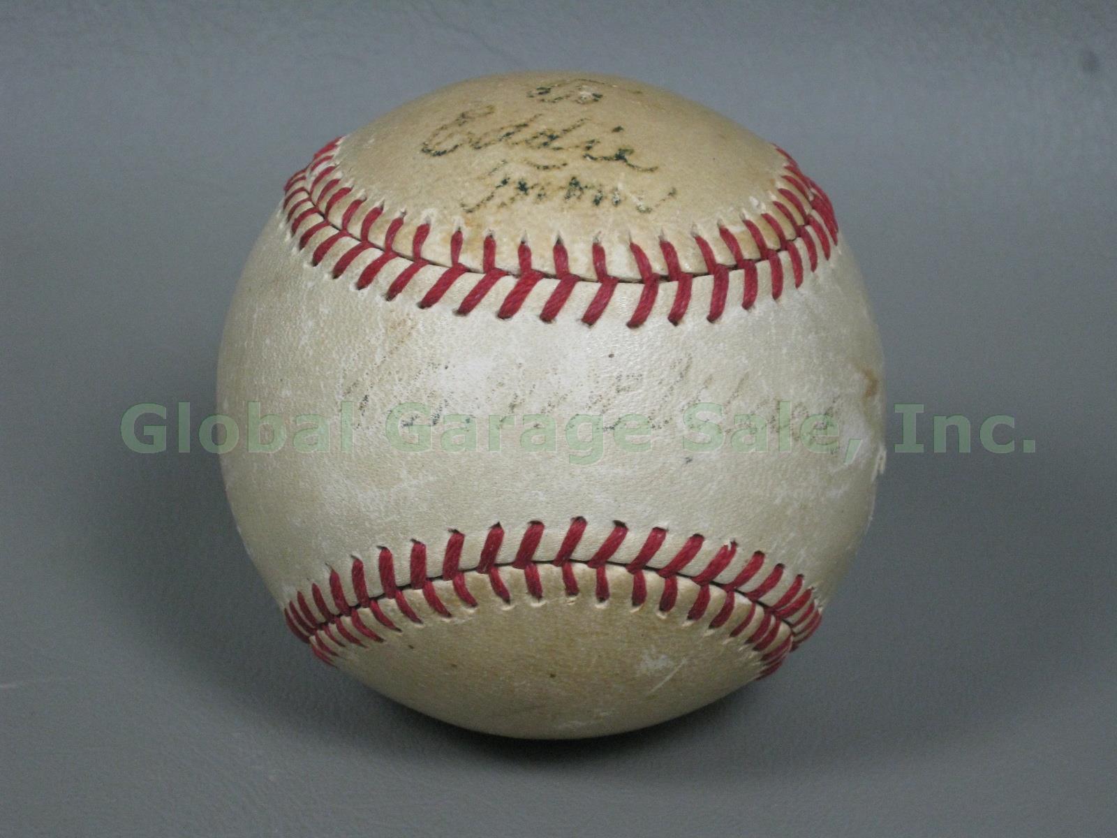 Early 1940s Hand Signed Connie Mack Hall Of Fame HOF Baseball Cooperstown NY