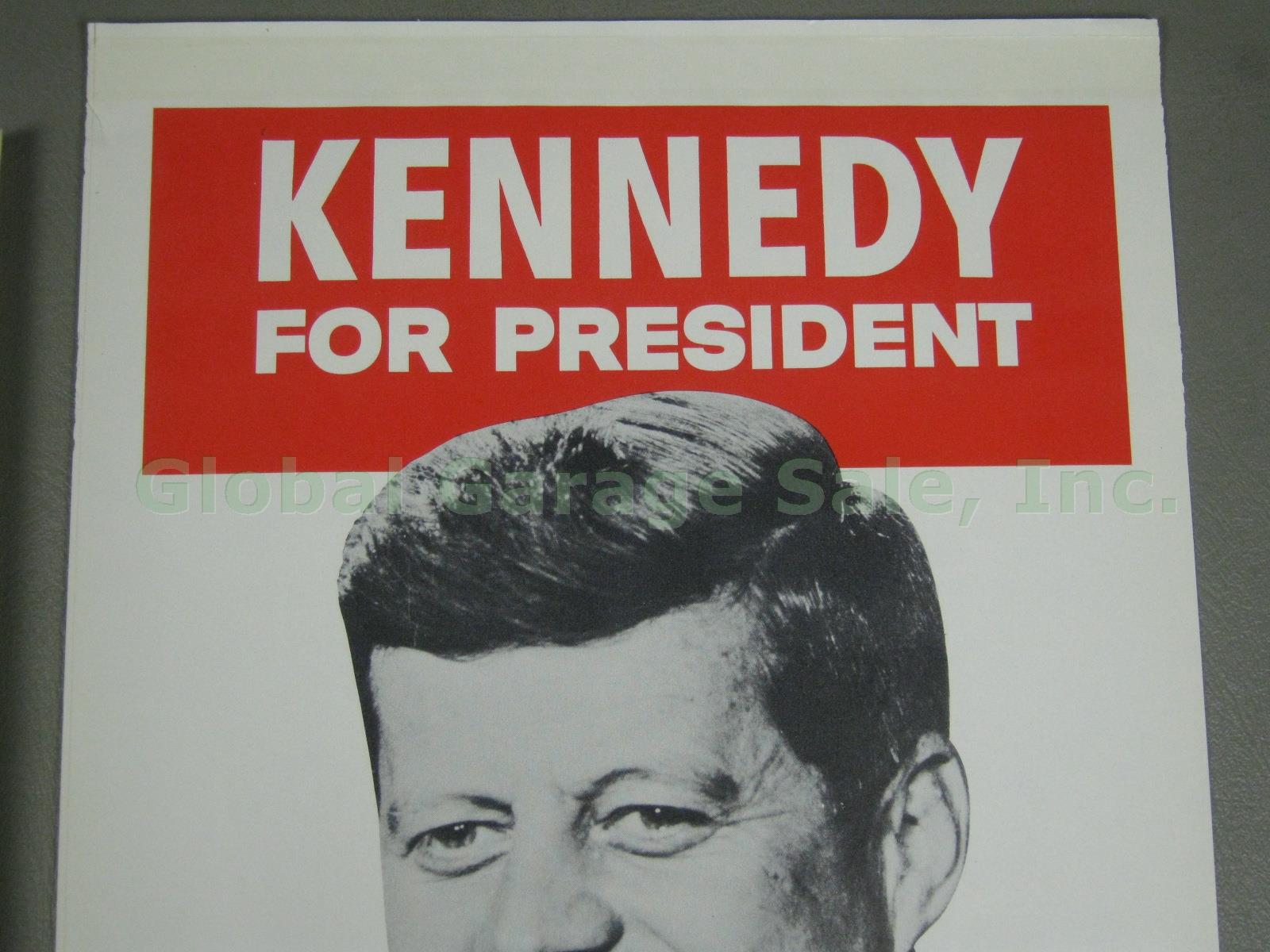 Original 1960 JFK John F Kennedy Vote Democratic Campaign Poster Bumper Sticker 1