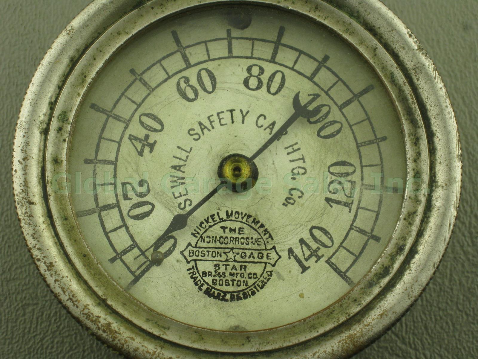 1880s Sewall Safety Car Heating Co Railroad Steam Engine Train Pressure Gauge NR 1