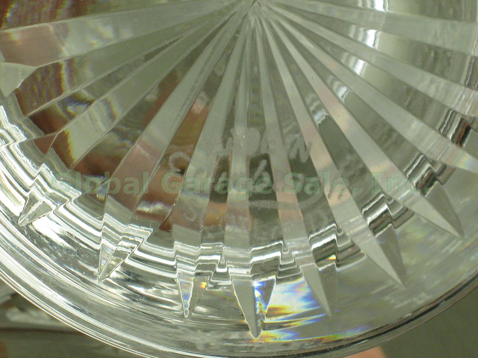 Vtg Edinburgh Thistle Pattern Etched Cut Glass Crystal 4" Pitcher Jug +Dish Bowl 6