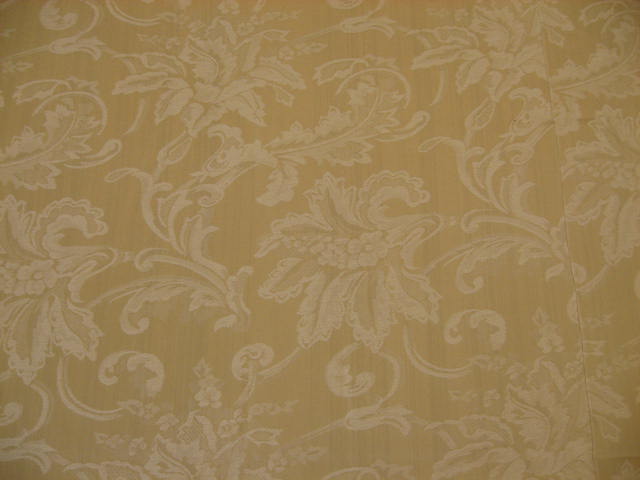7 Cream Tan Floral 120" Round Tablecloth Wedding Linens 1