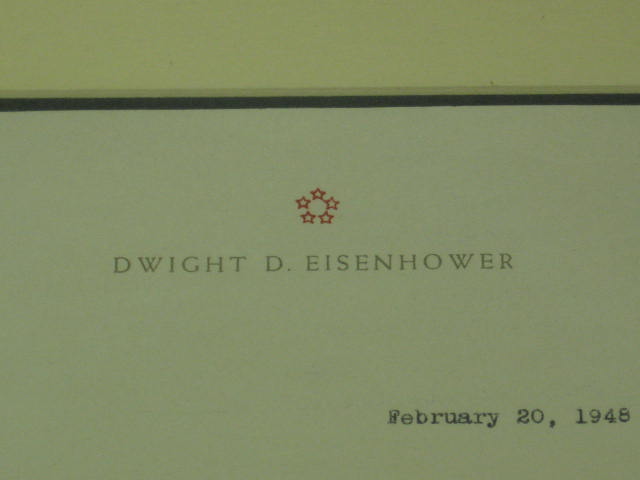 1948 Dwight D. Eisenhower Ike Signed Anti-War Letter NR 4