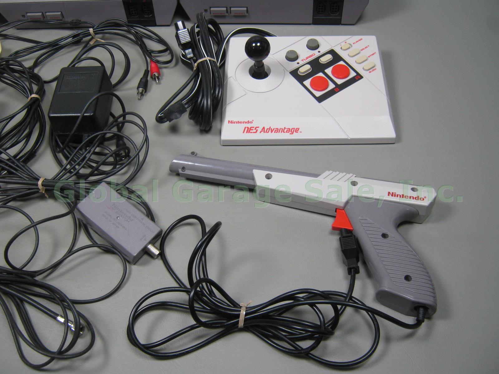 Nintendo NES Game Console Advantage Joystick Zapper Gun Controller Lot Bundle NR 2