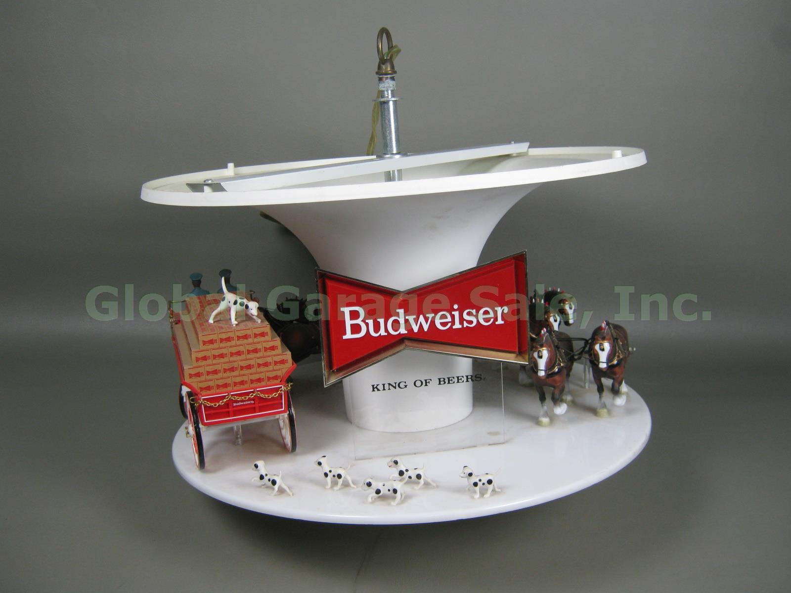 Budweiser Rotating Carousel Clydesdale Beer Bar Light Working Condition! No Res! 1