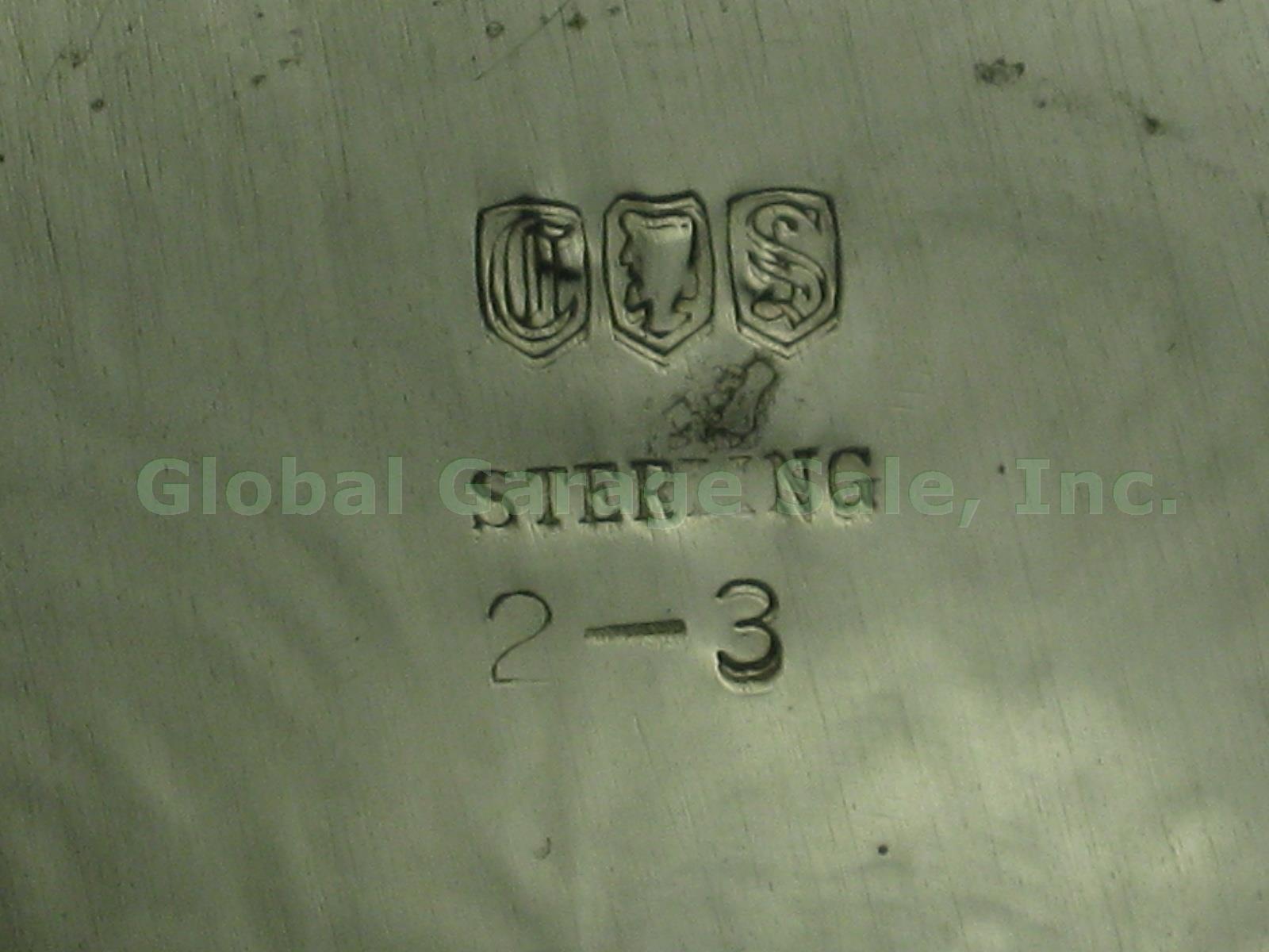 8 Vtg Antique Concord Silver Co Sterling Engraved Coaster Set 9.5 Ounces No Res! 6