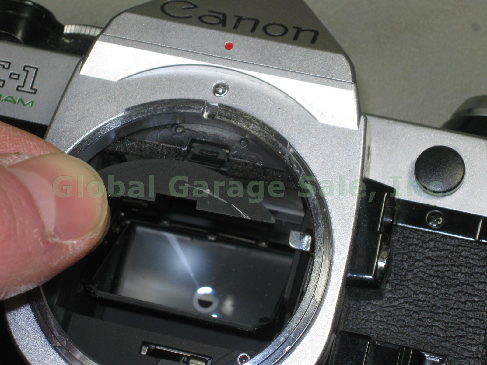 Canon AE-1 Program SLR FD 50mm Sigma 28-70 80-205 Macro Zoom Lens Case Bundle NR 2