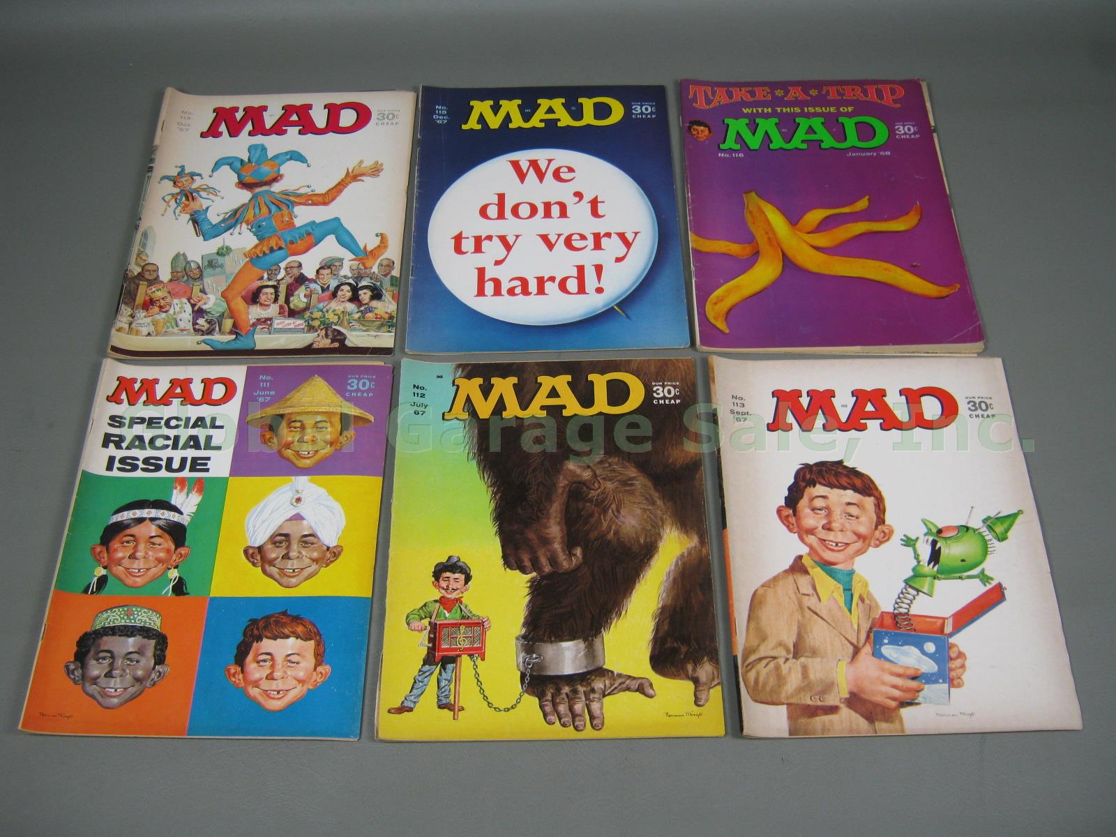 Vtg 1964-1971 Mad Magazine Lot 56 Issues #86-145 Almost Full Run Only 5 Missing! 5