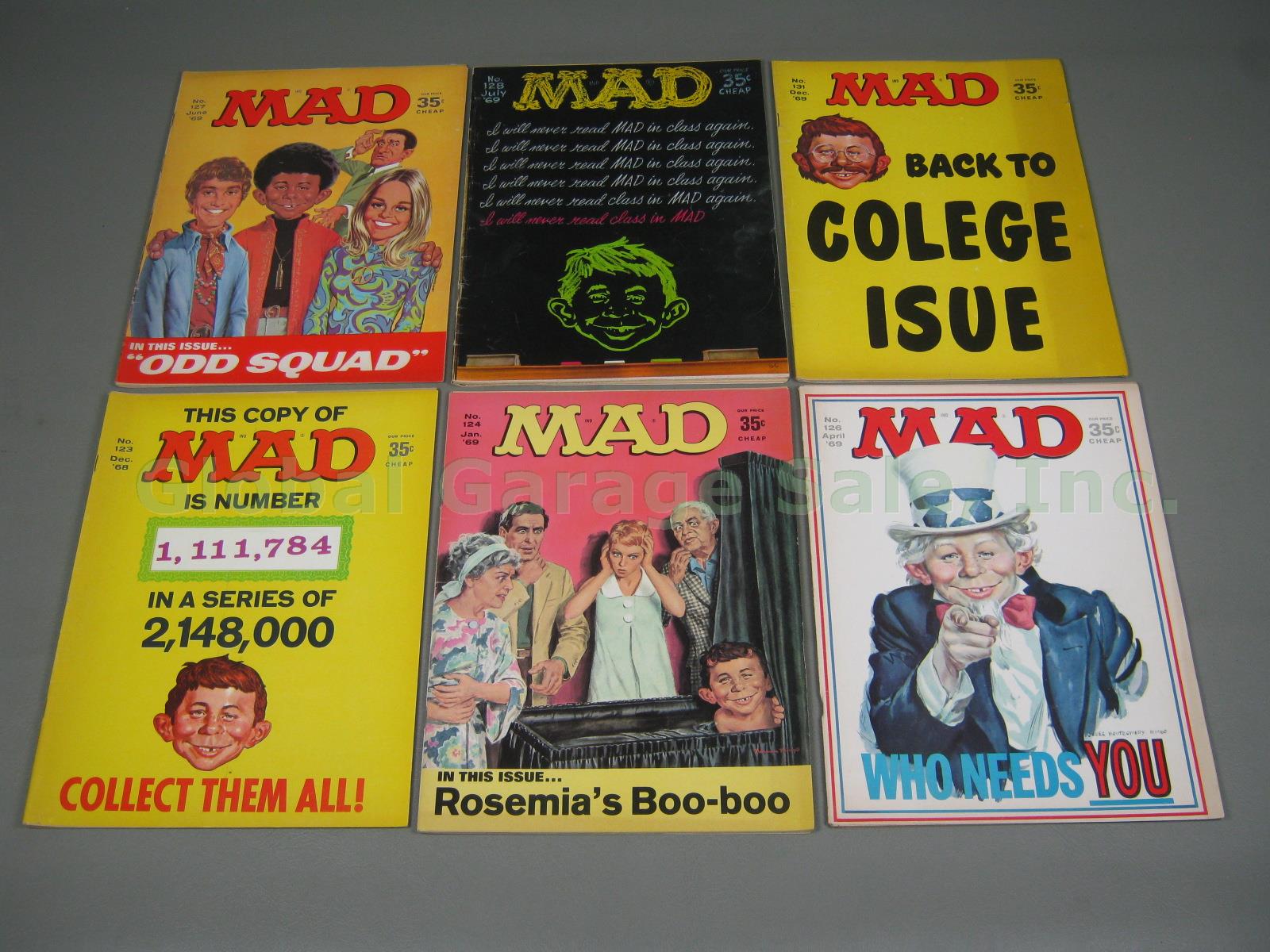 Vtg 1964-1971 Mad Magazine Lot 56 Issues #86-145 Almost Full Run Only 5 Missing! 7