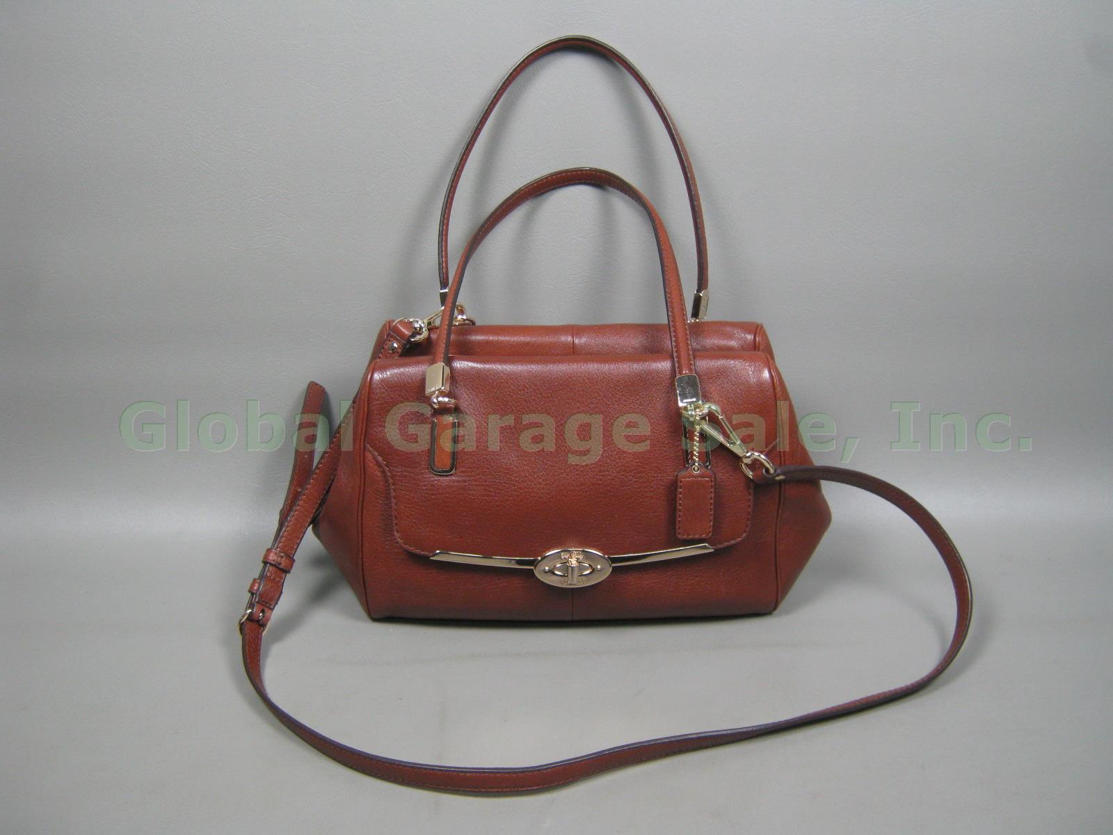 Coach Madison East West Leather Satchel Crossbody 25169 Chestnut Brown Leather