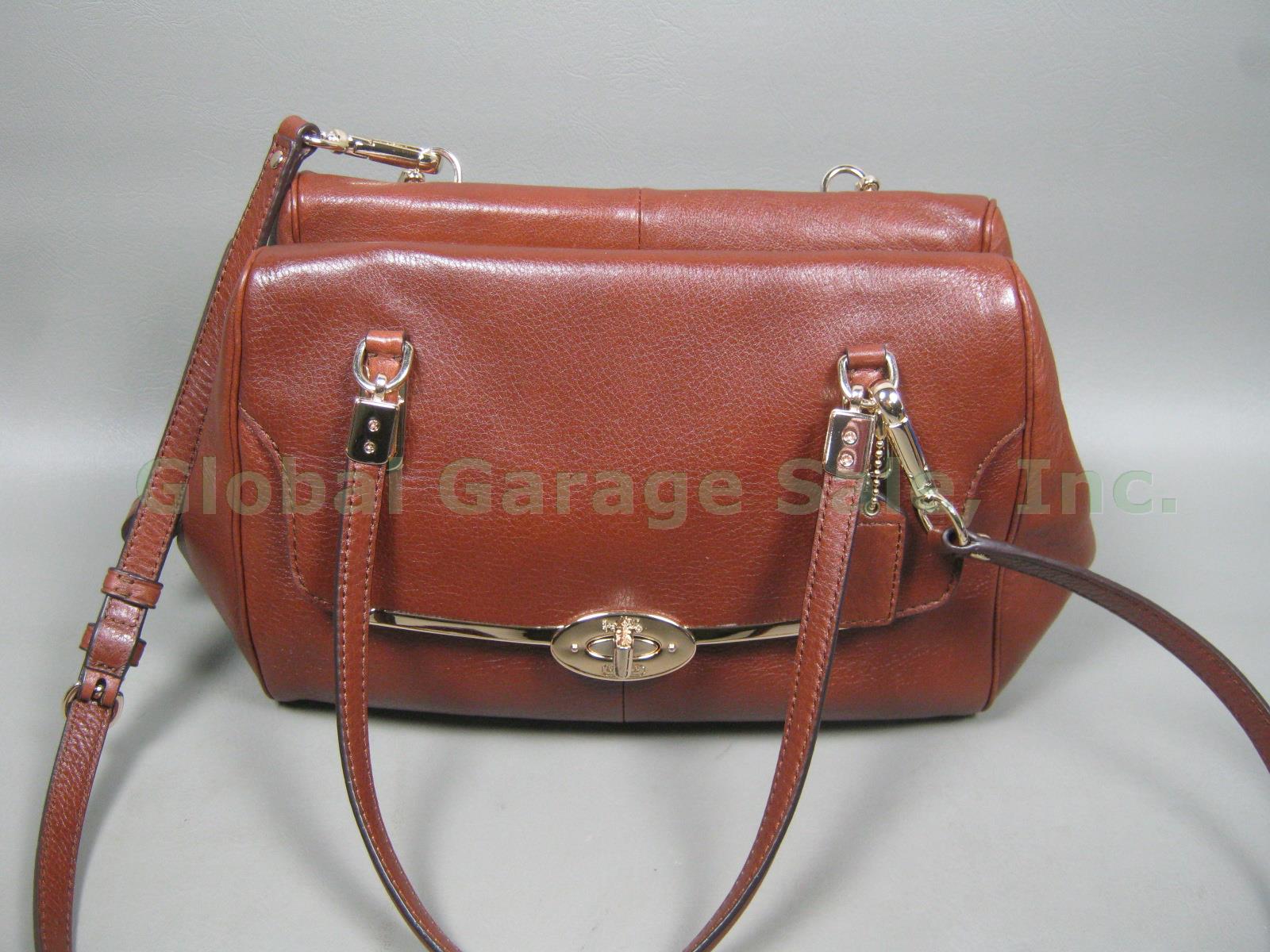 Coach Madison East West Leather Satchel Crossbody 25169 Chestnut Brown Leather 1