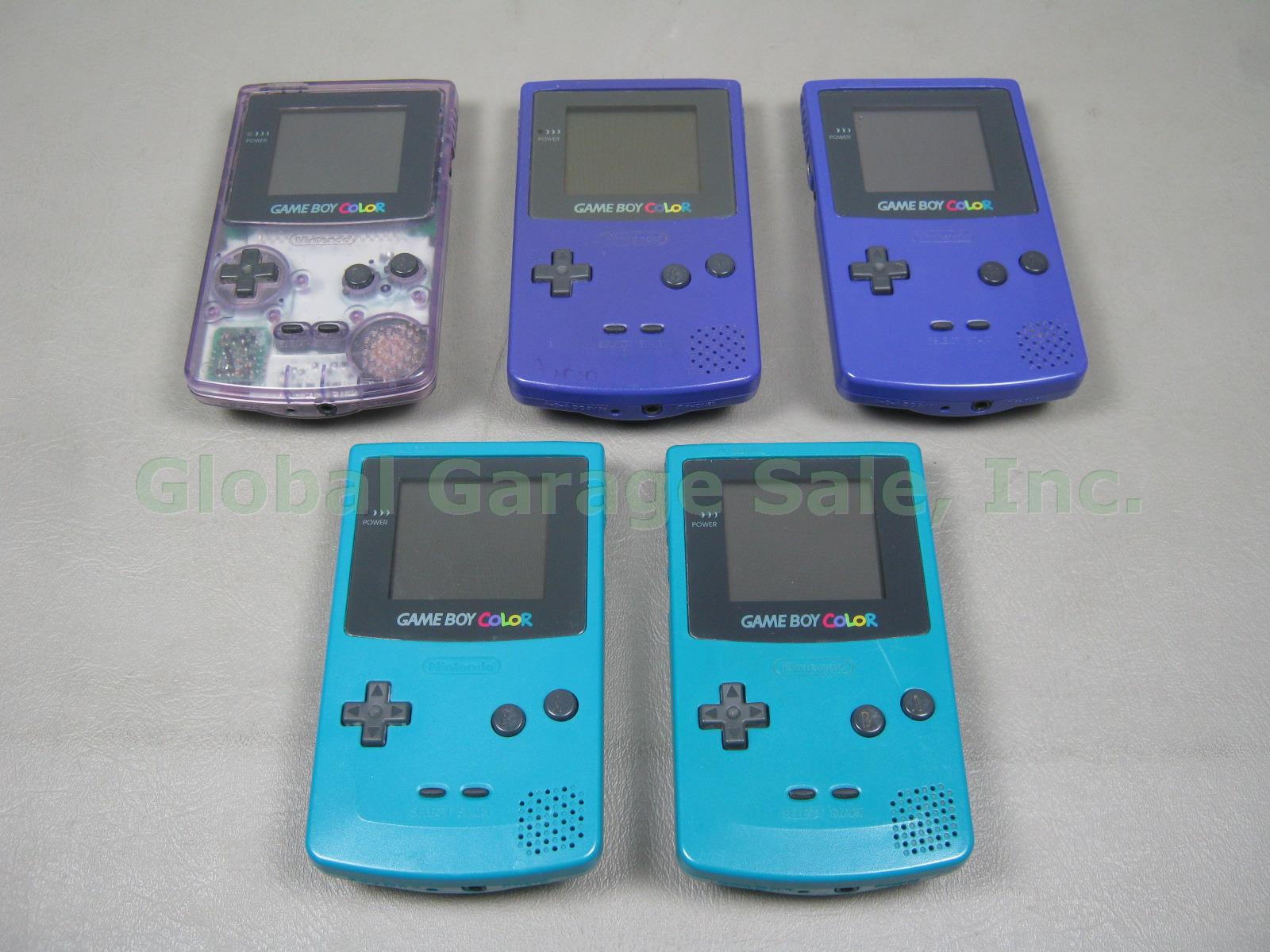 5 Tested Nintendo Gameboy Color GBC CGB-001 Console Lot Atomic Purple Grape Teal