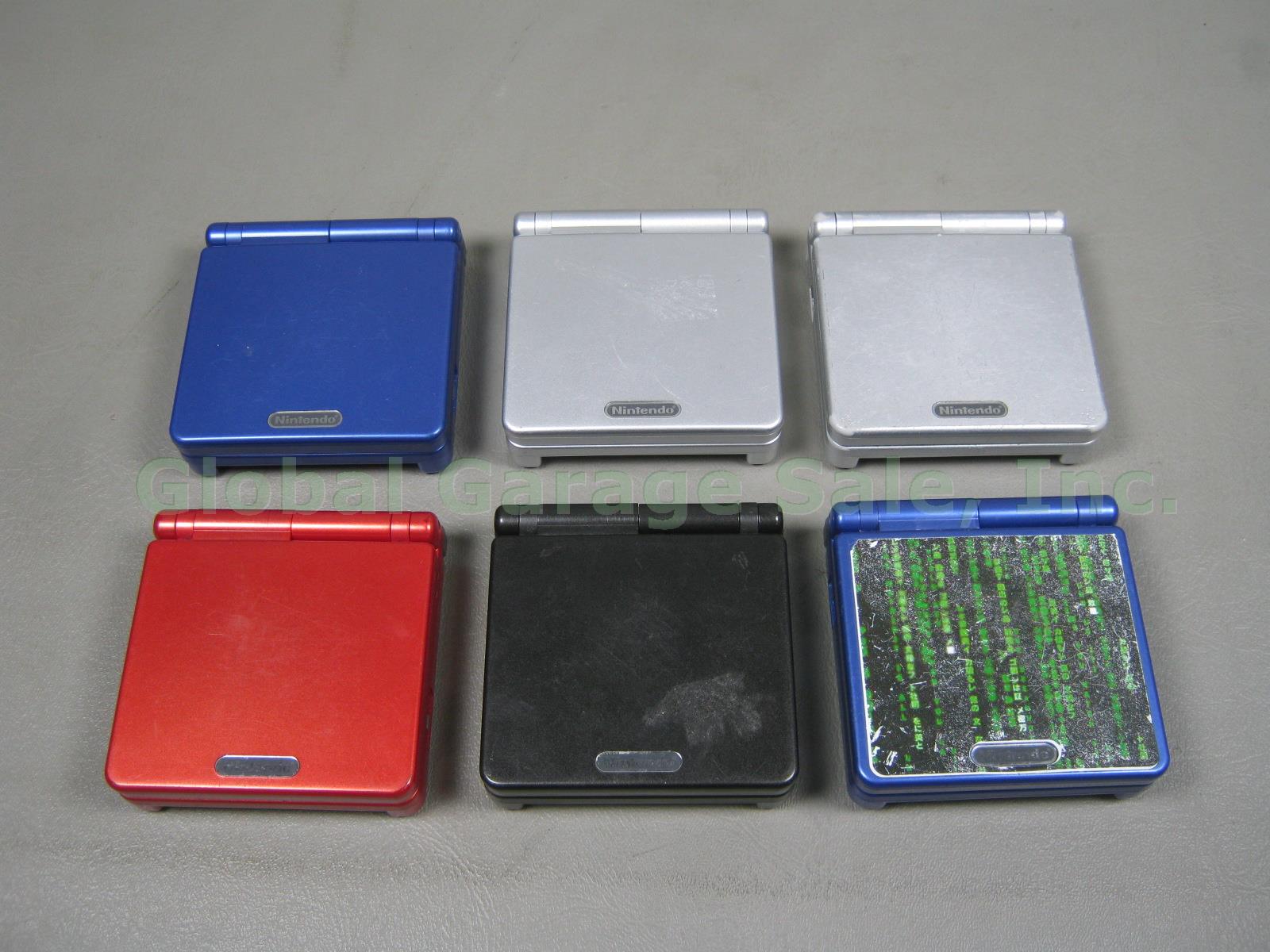 6 Nintendo Gameboy Advance GBA SP AGS-001 Consoles System Collection Bundle Lot 1
