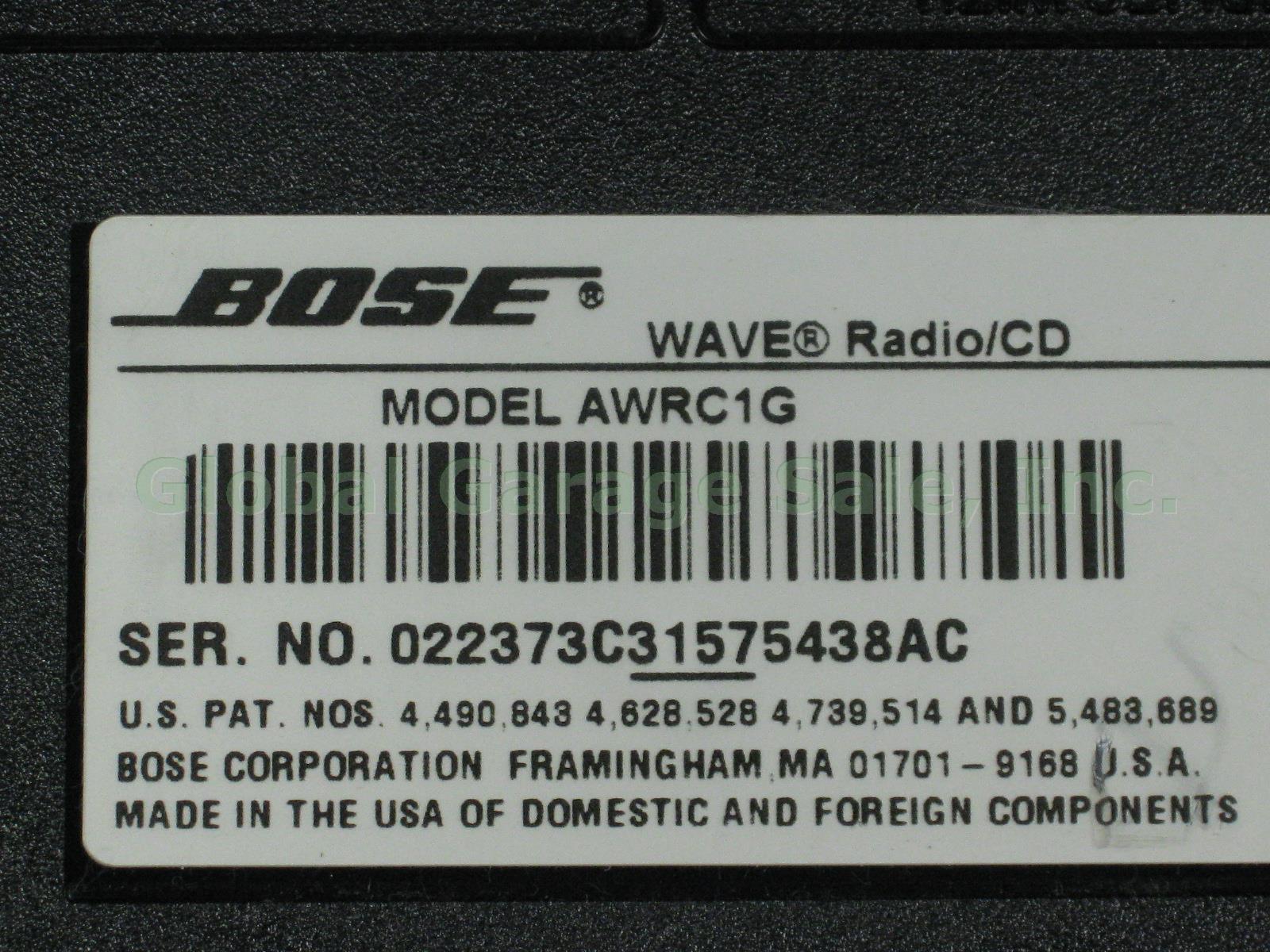 Bose Wave Radio CD Player FM AM Alarm Clock In Out Graphite Gray AWRC1G + Remote 6