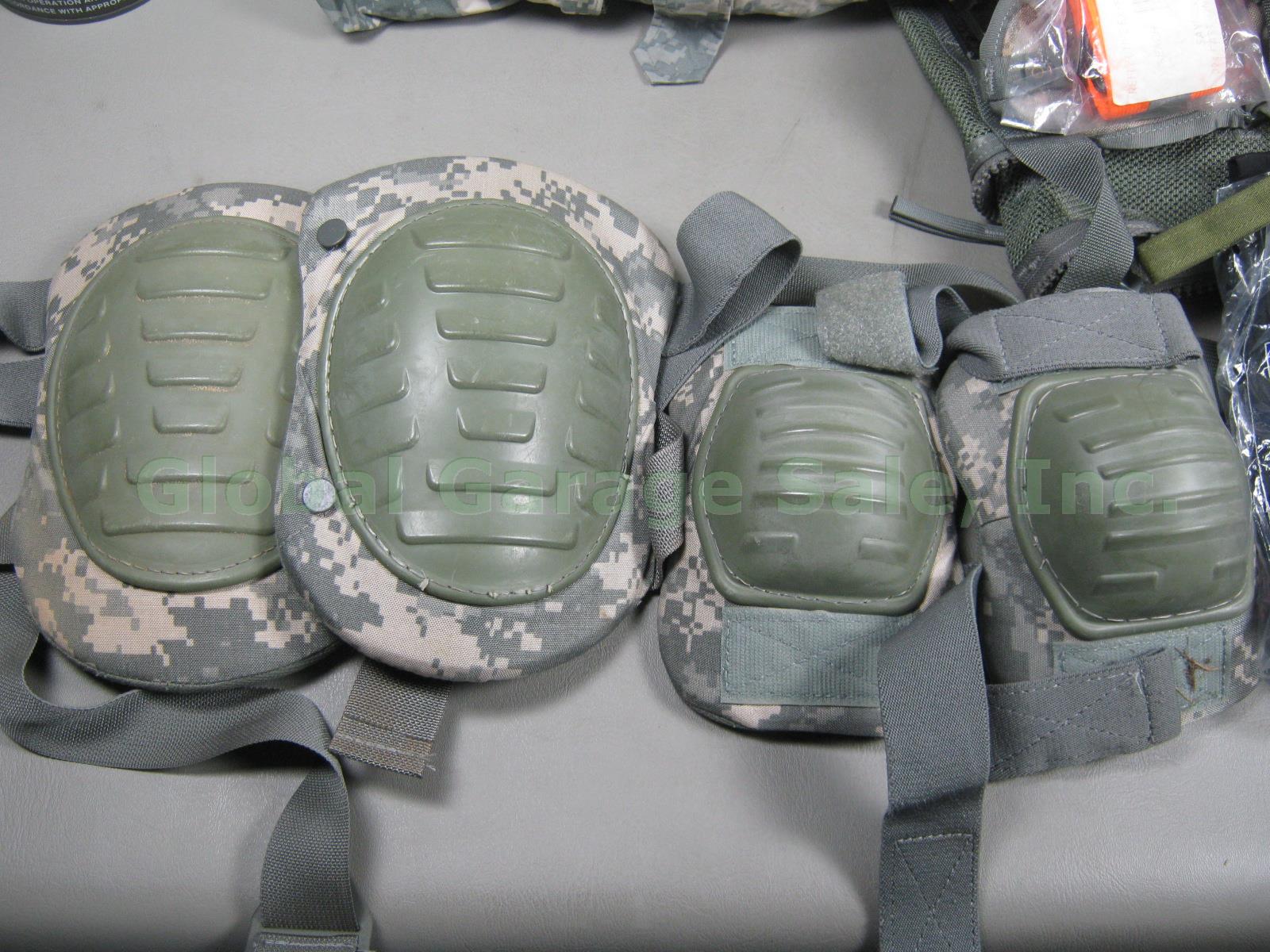 NEW Huge Military Gear Lot Rain Jacket Gloves Knee Pads Molle Load Vest Canteen 2