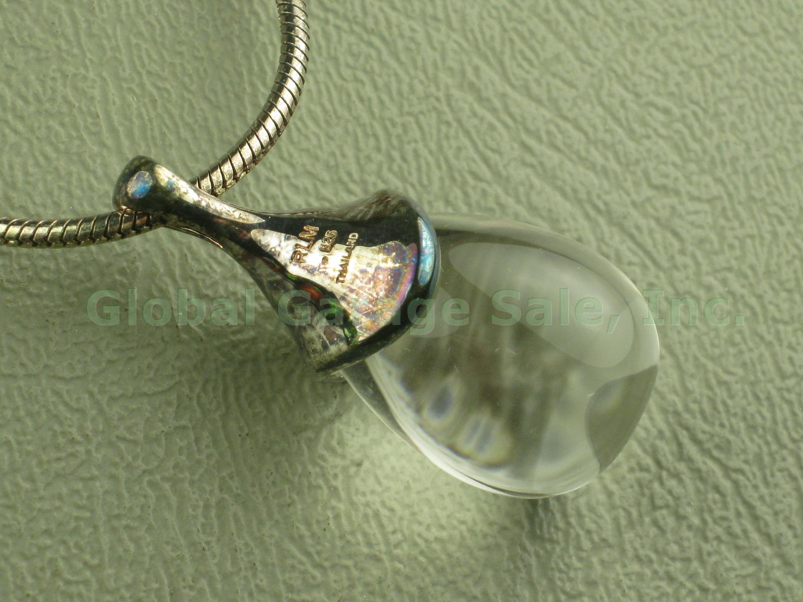 RLM Studio Robert Lee Morris Sterling Silver Crystal Teardrop Pendant Necklace + 1