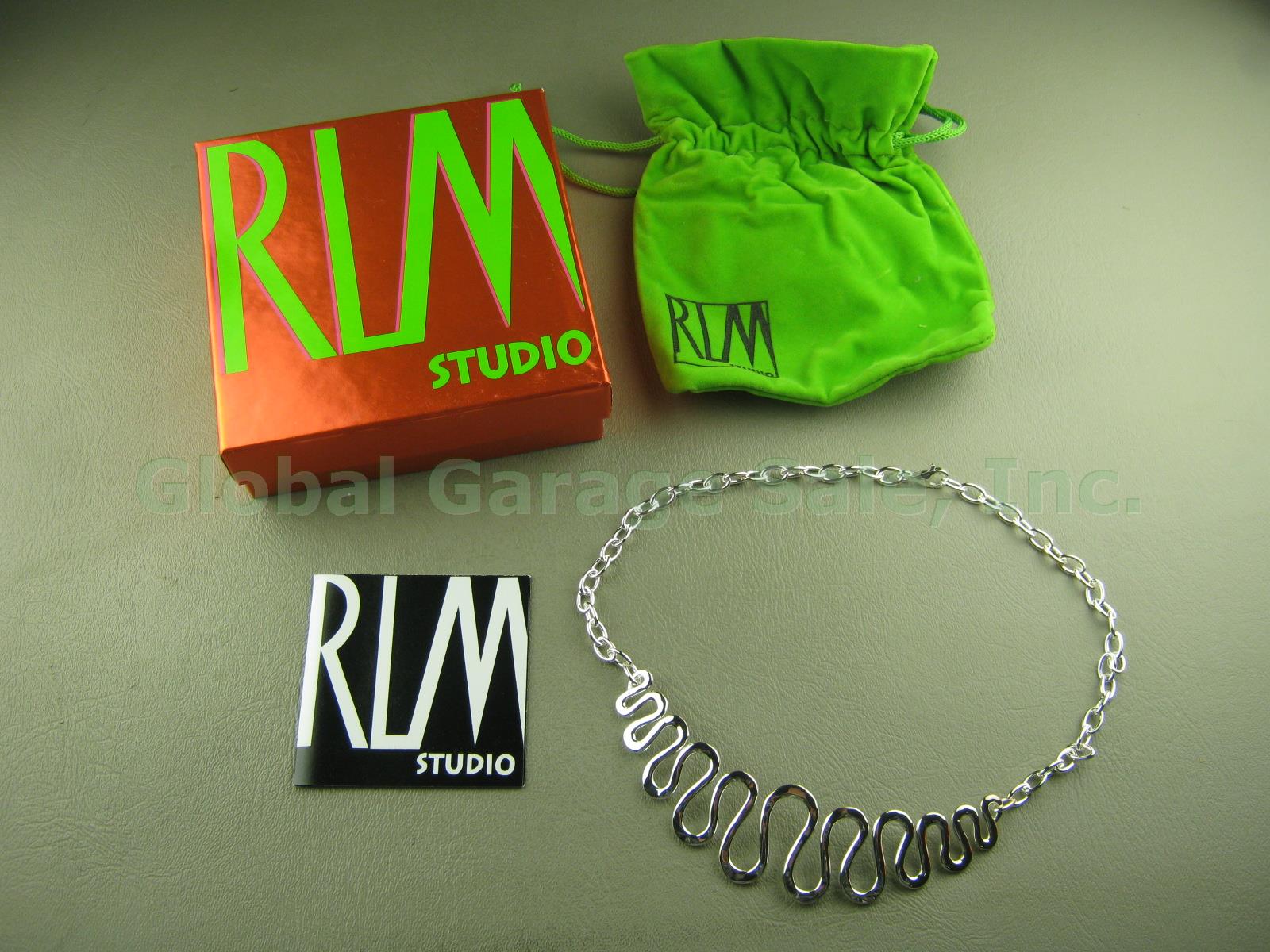 RLM Studio Robert Lee Morris 925 Sterling Silver Eternal Curve Choker Necklace +