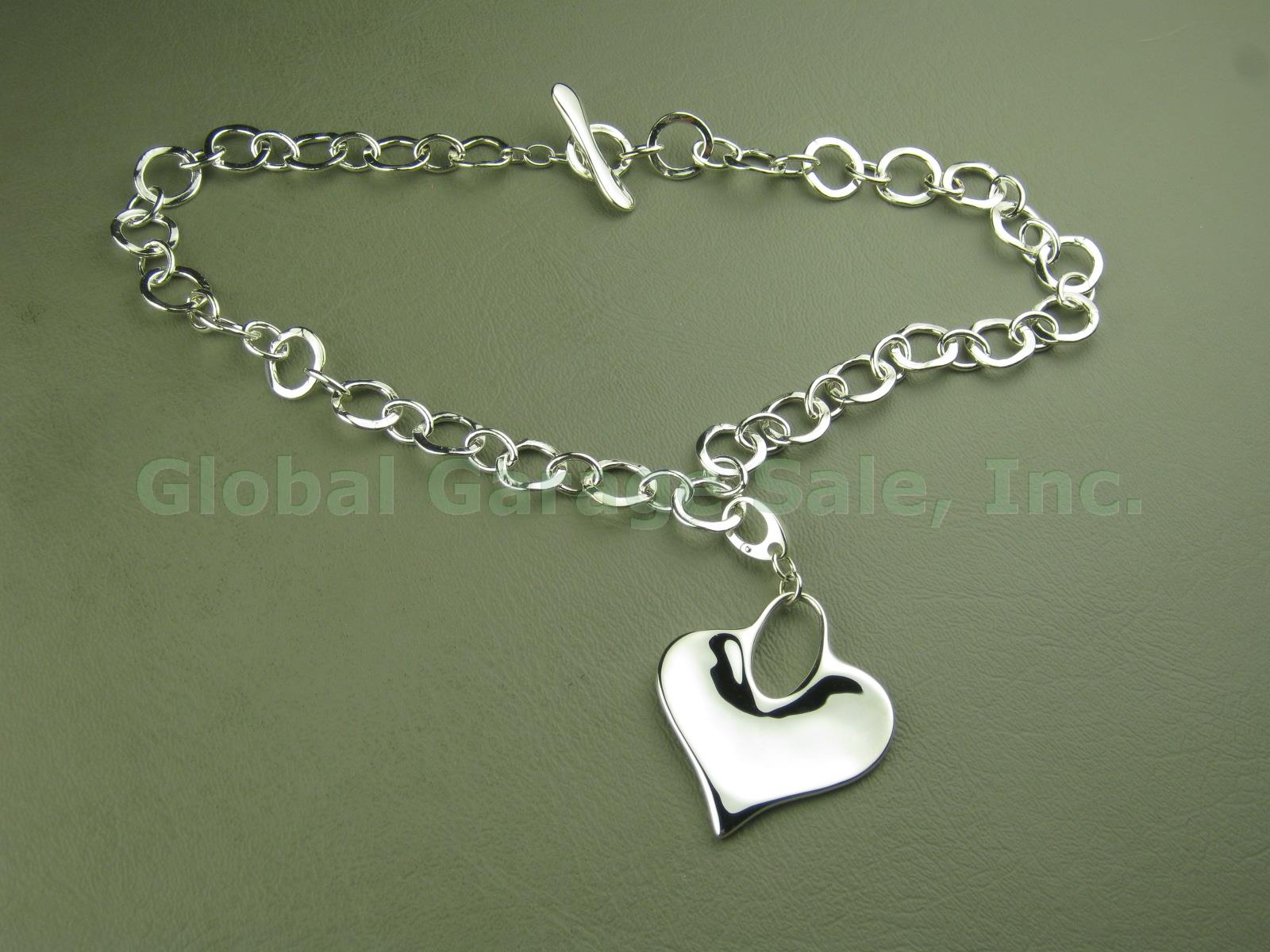 RLM Studio Robert Lee Morris Sterling Silver Heart Pendant Toggle Link Necklace 1
