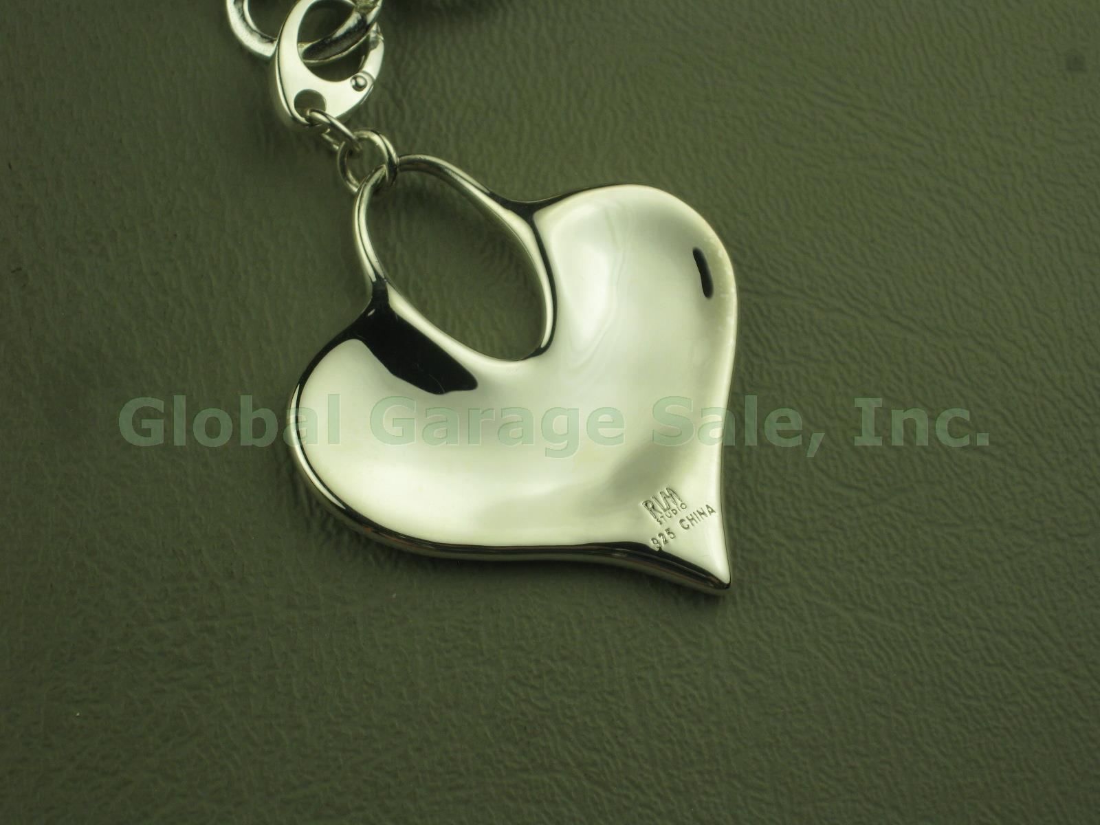 RLM Studio Robert Lee Morris Sterling Silver Heart Pendant Toggle Link Necklace 3