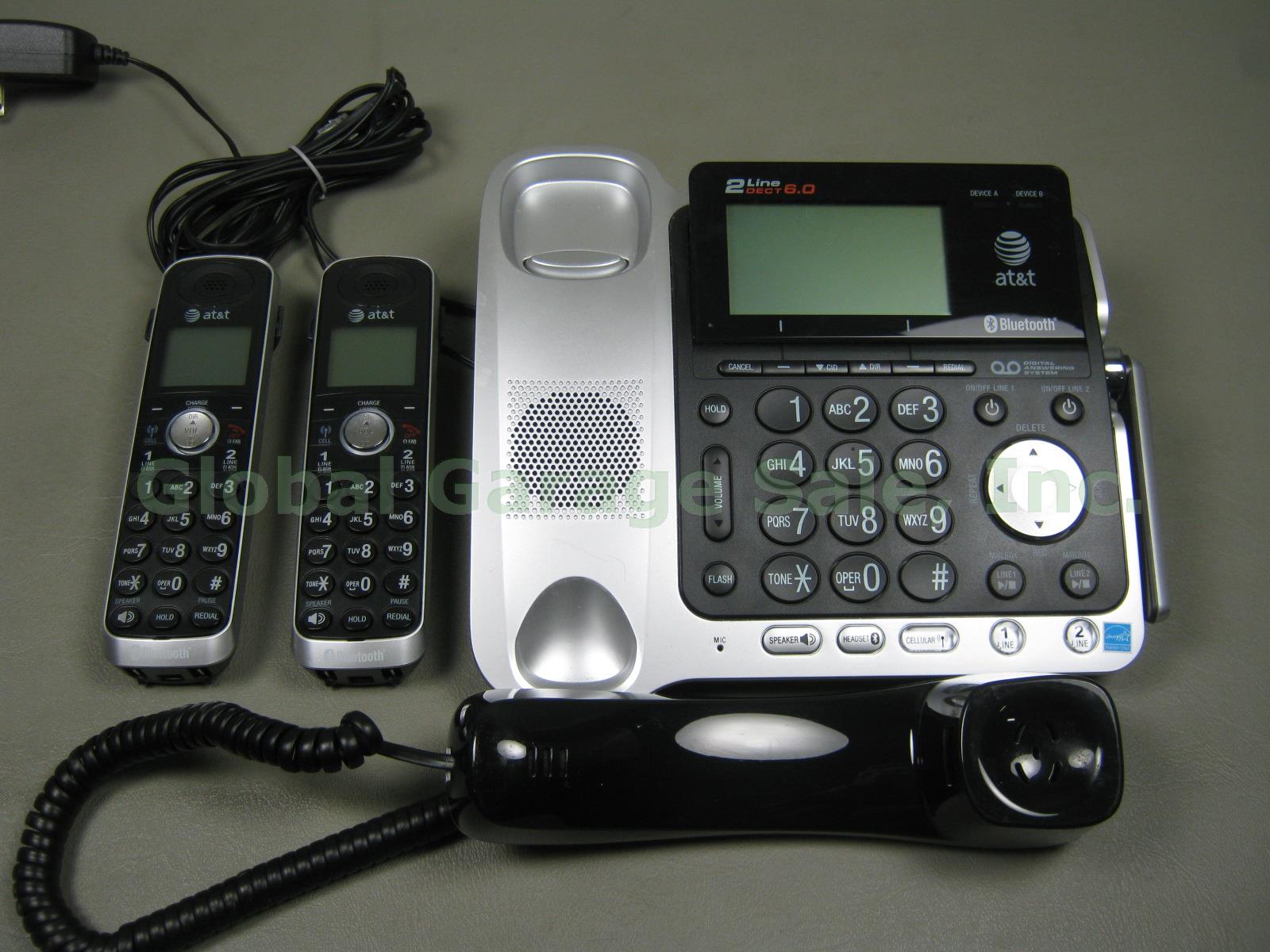 AT&T DECT 6.0 TL86109 TL86009 2-Line 1 Corded 2 Cordless Bluetooth Phone System 1