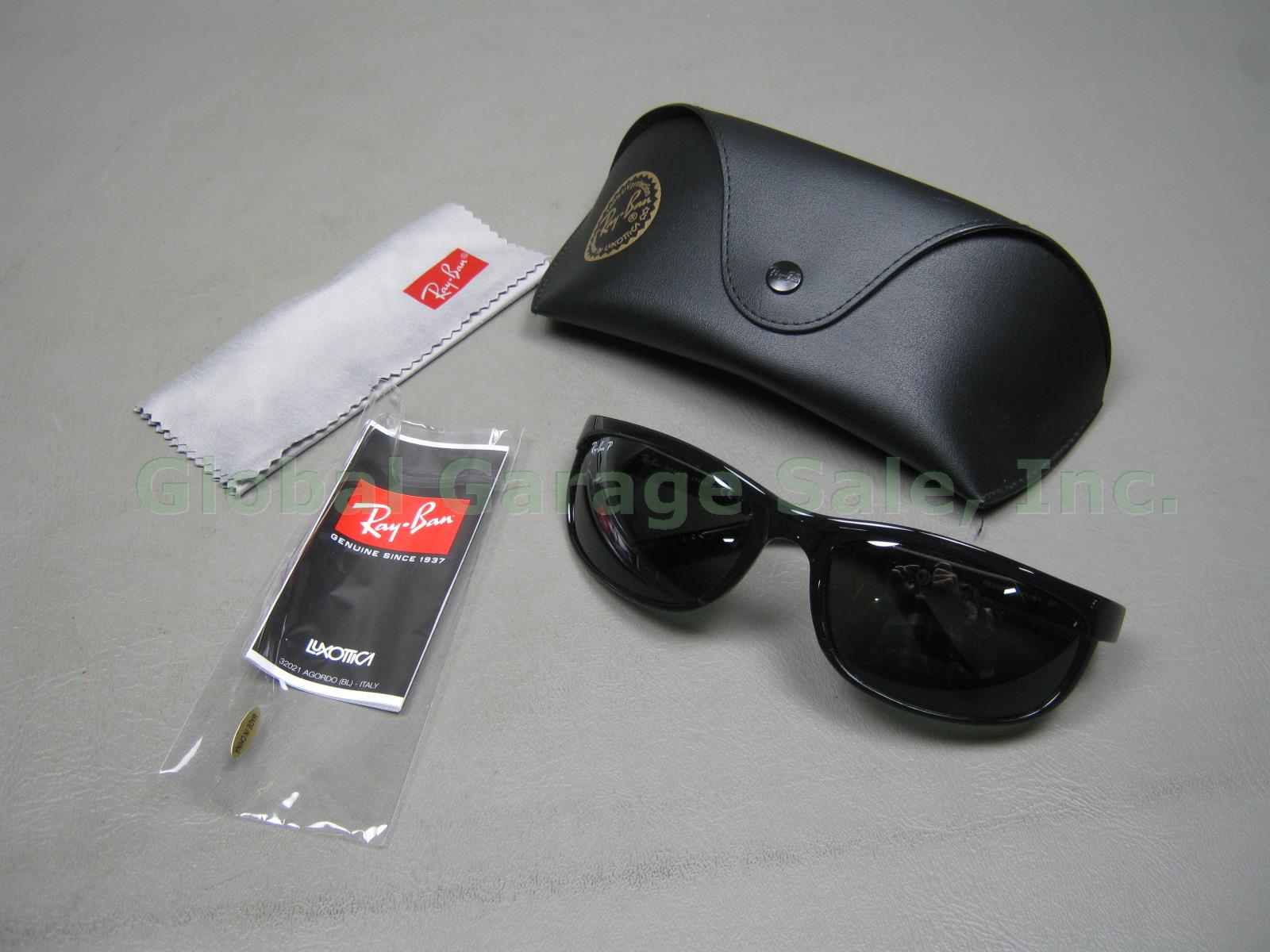 NOS Black Ray Ban Predator 2 RB2027 601/W1 3P Polarized De Luxe Sunglasses +Case