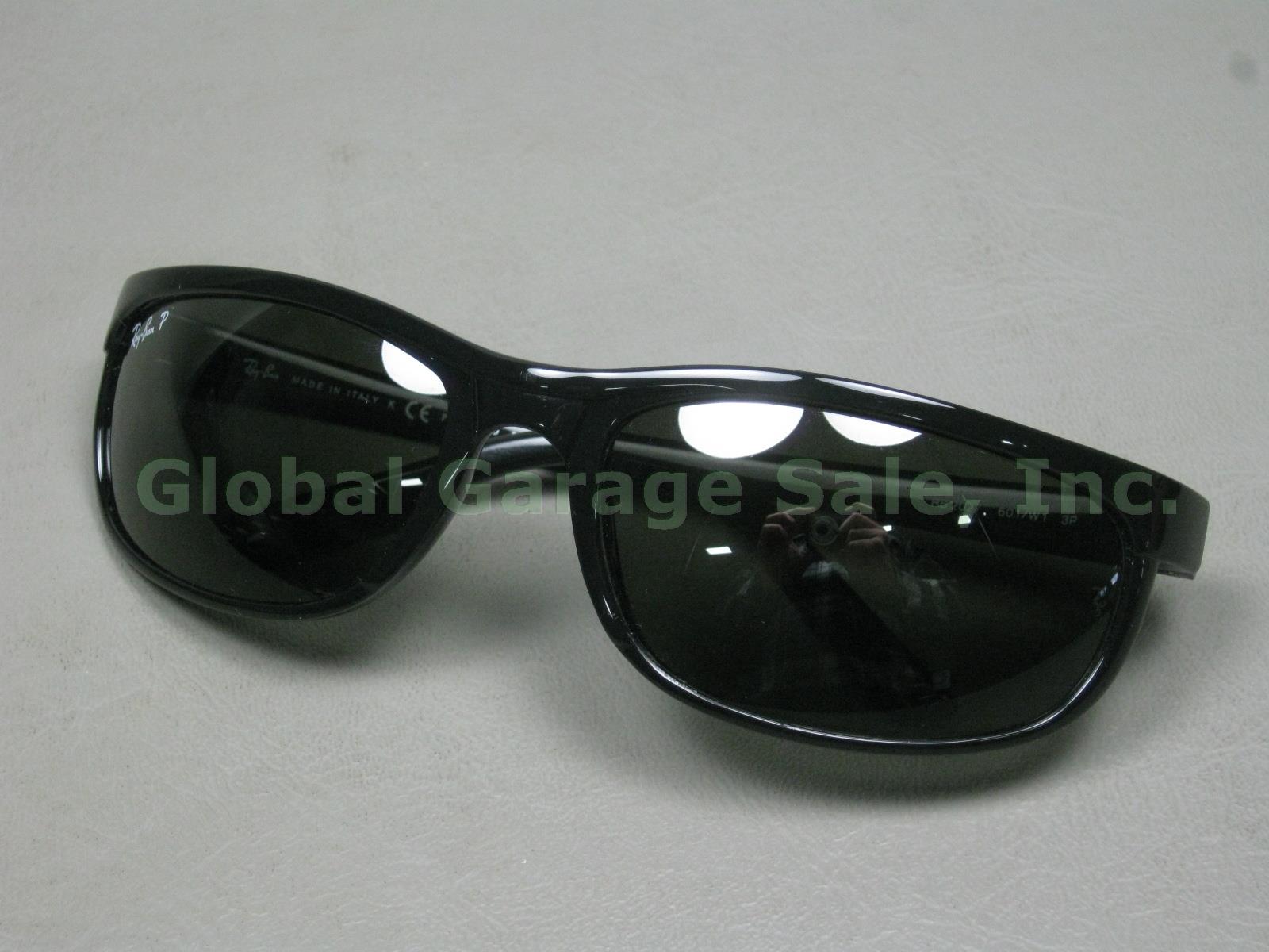 NOS Black Ray Ban Predator 2 RB2027 601/W1 3P Polarized De Luxe Sunglasses +Case 1