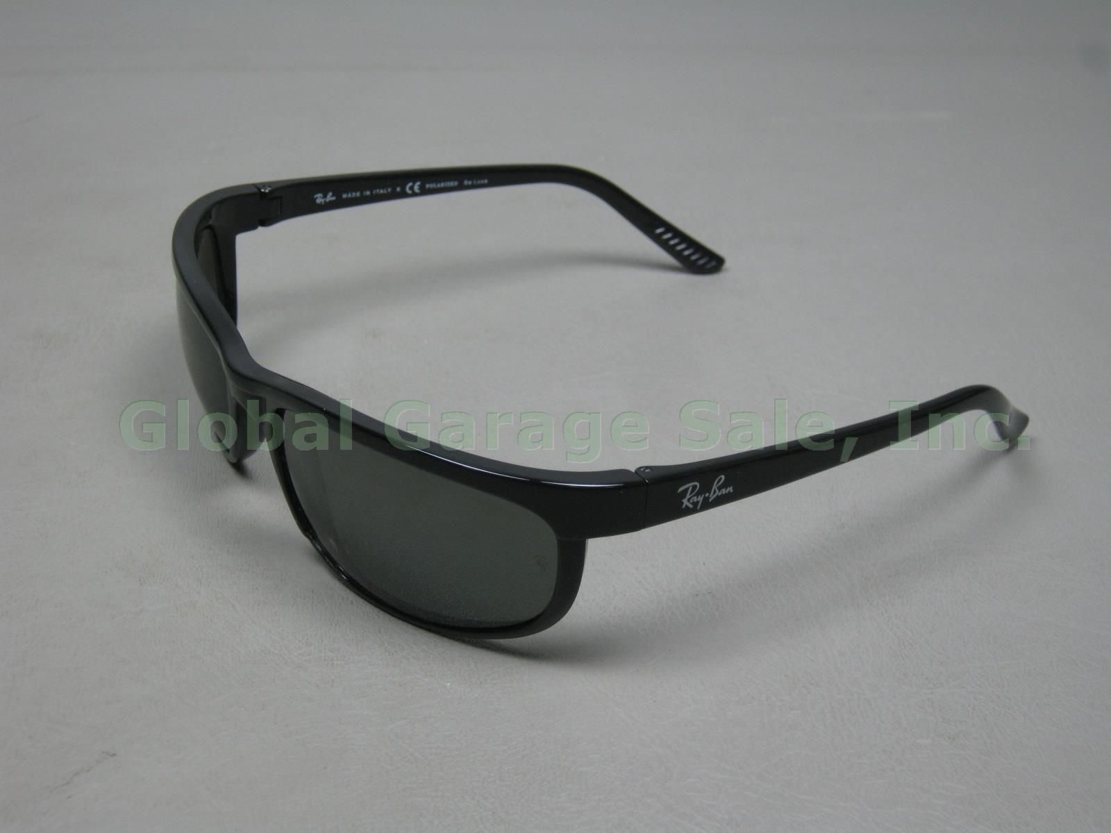 NOS Black Ray Ban Predator 2 RB2027 601/W1 3P Polarized De Luxe Sunglasses +Case 2