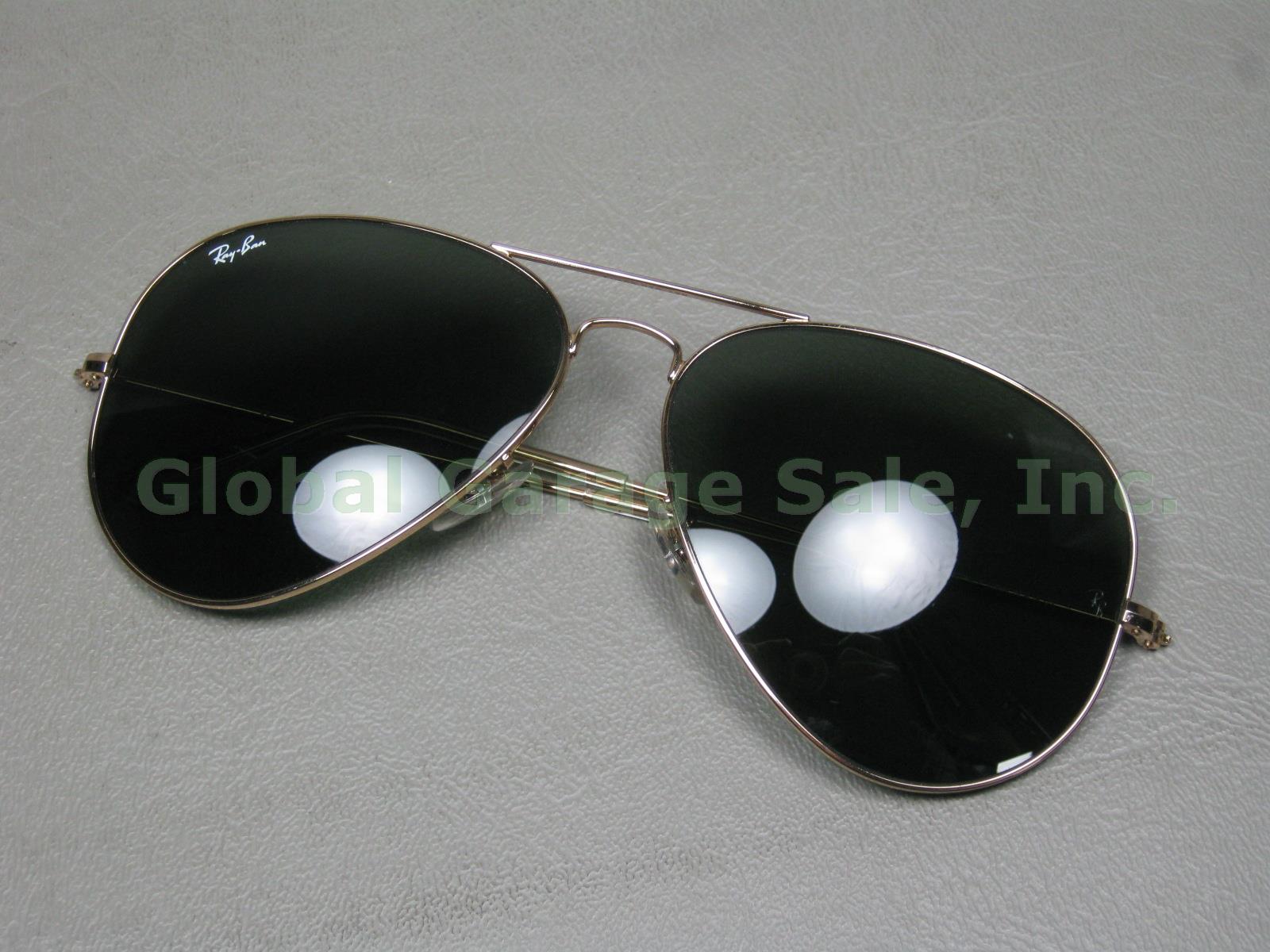 Ray Ban Aviator RB3026 Large Gold Metal Frame II L2846 62 Green Lens Sunglasses 1