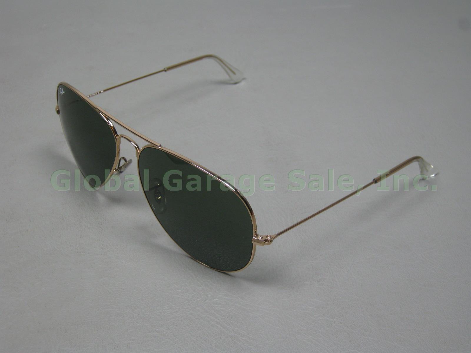 Ray Ban Aviator RB3026 Large Gold Metal Frame II L2846 62 Green Lens Sunglasses 2