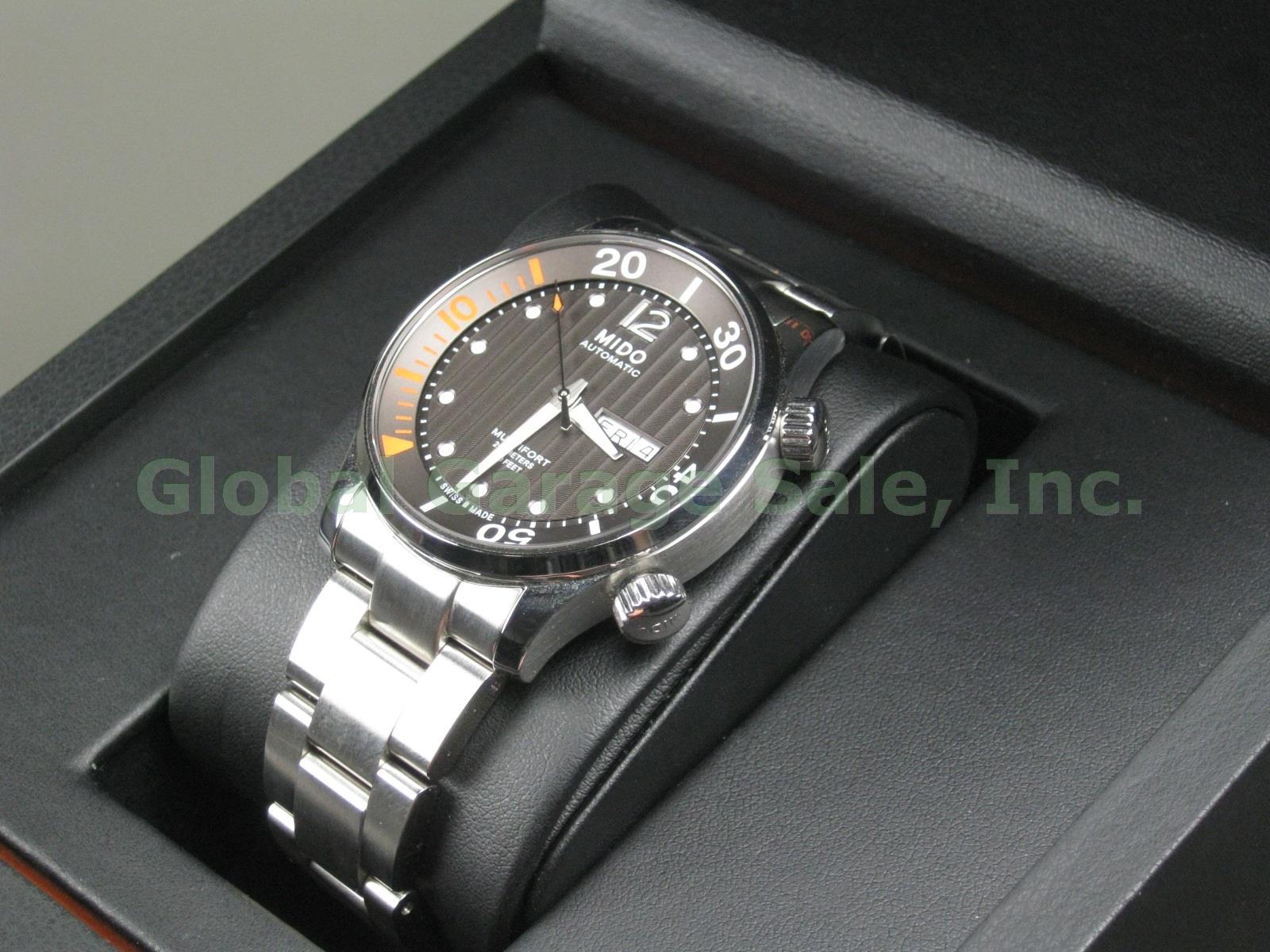 Mido Multifort M005930 A 42mm Two Crown Automatic 200M Swiss Diver Watch W/ Box+ 2