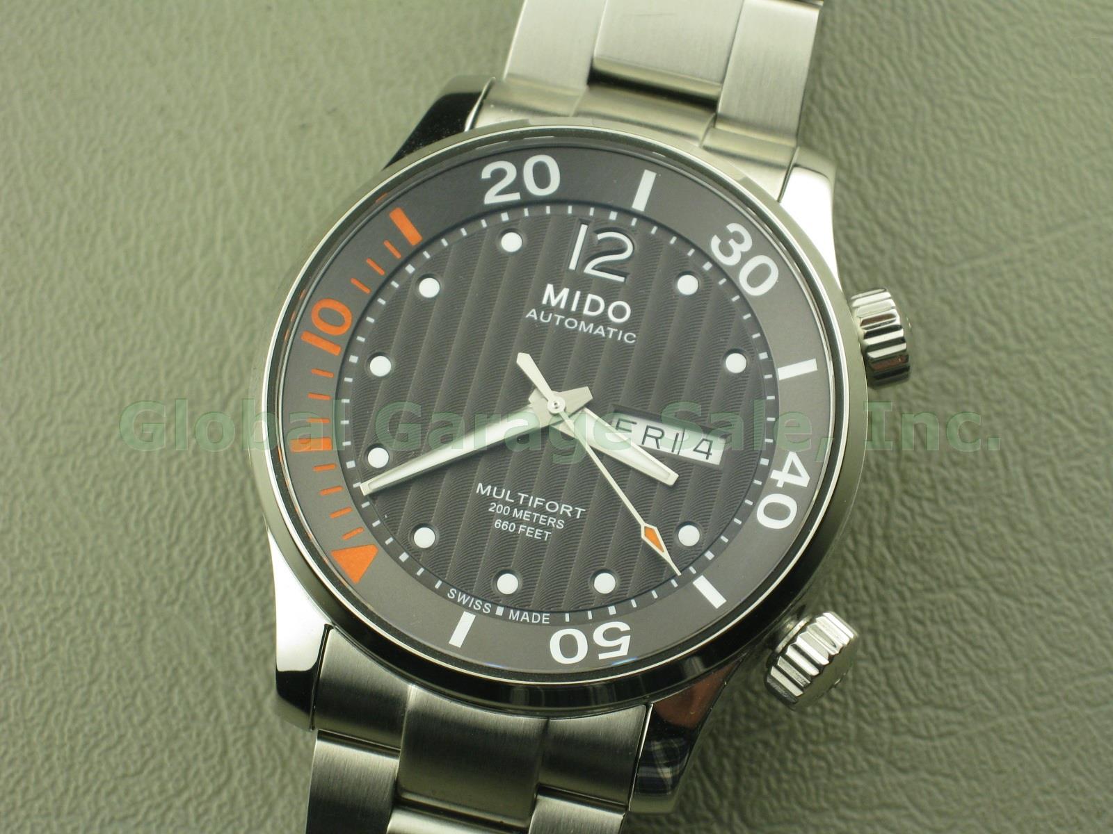 Mido Multifort M005930 A 42mm Two Crown Automatic 200M Swiss Diver Watch W/ Box+ 6