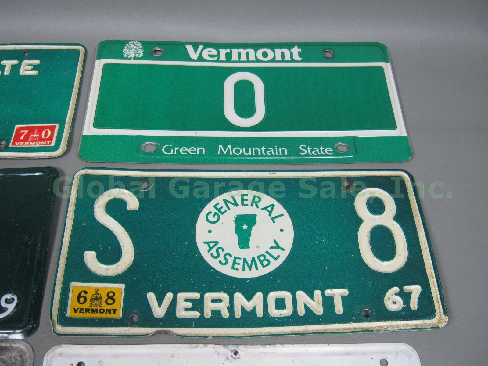 8 Vermont License Plate Tag Lot 1935 1948 AGR 1956 1959 1967 1970 Zero Vanity NR 4